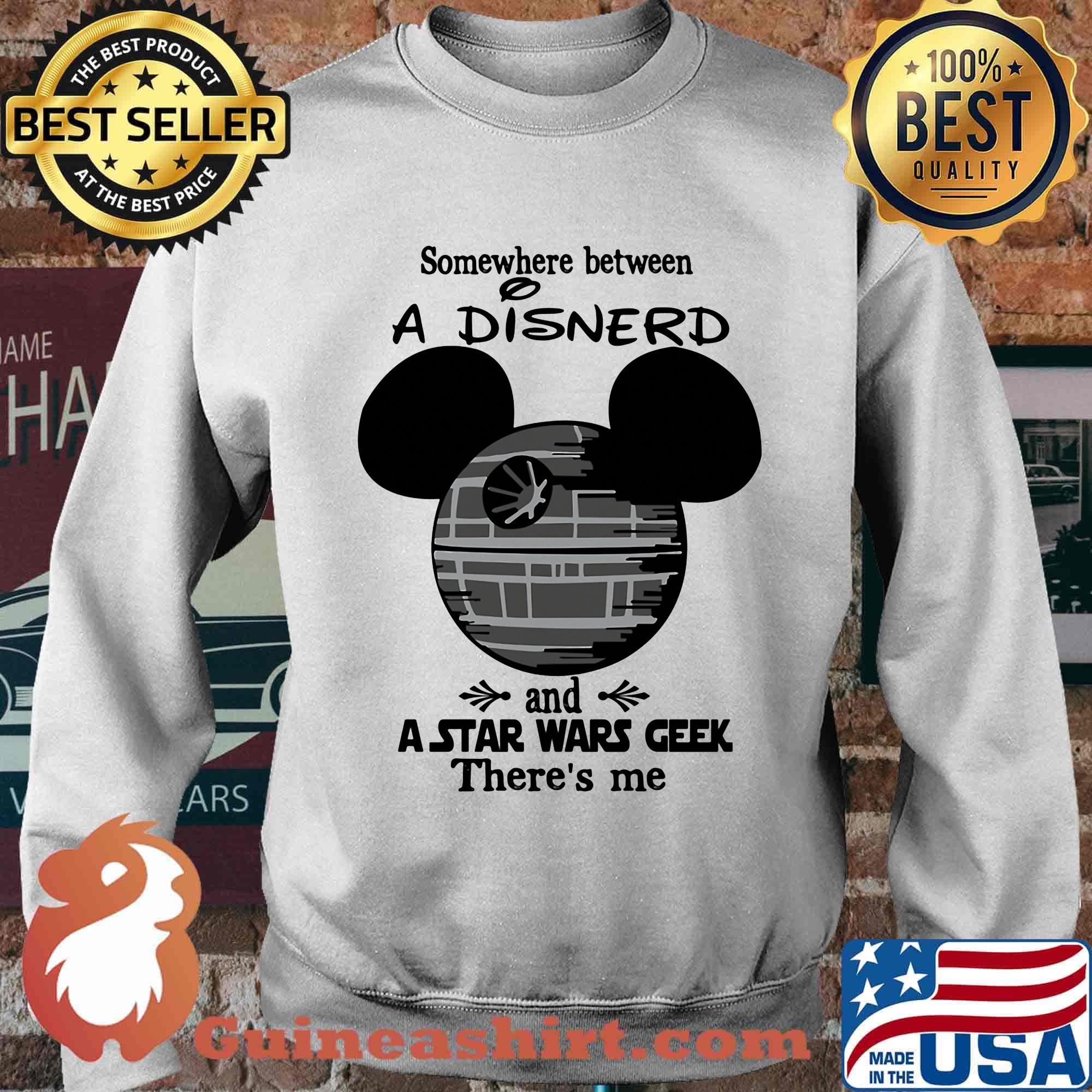 Disney mouse somewhere between a disnerd and a star wars geek there's me s Sweater