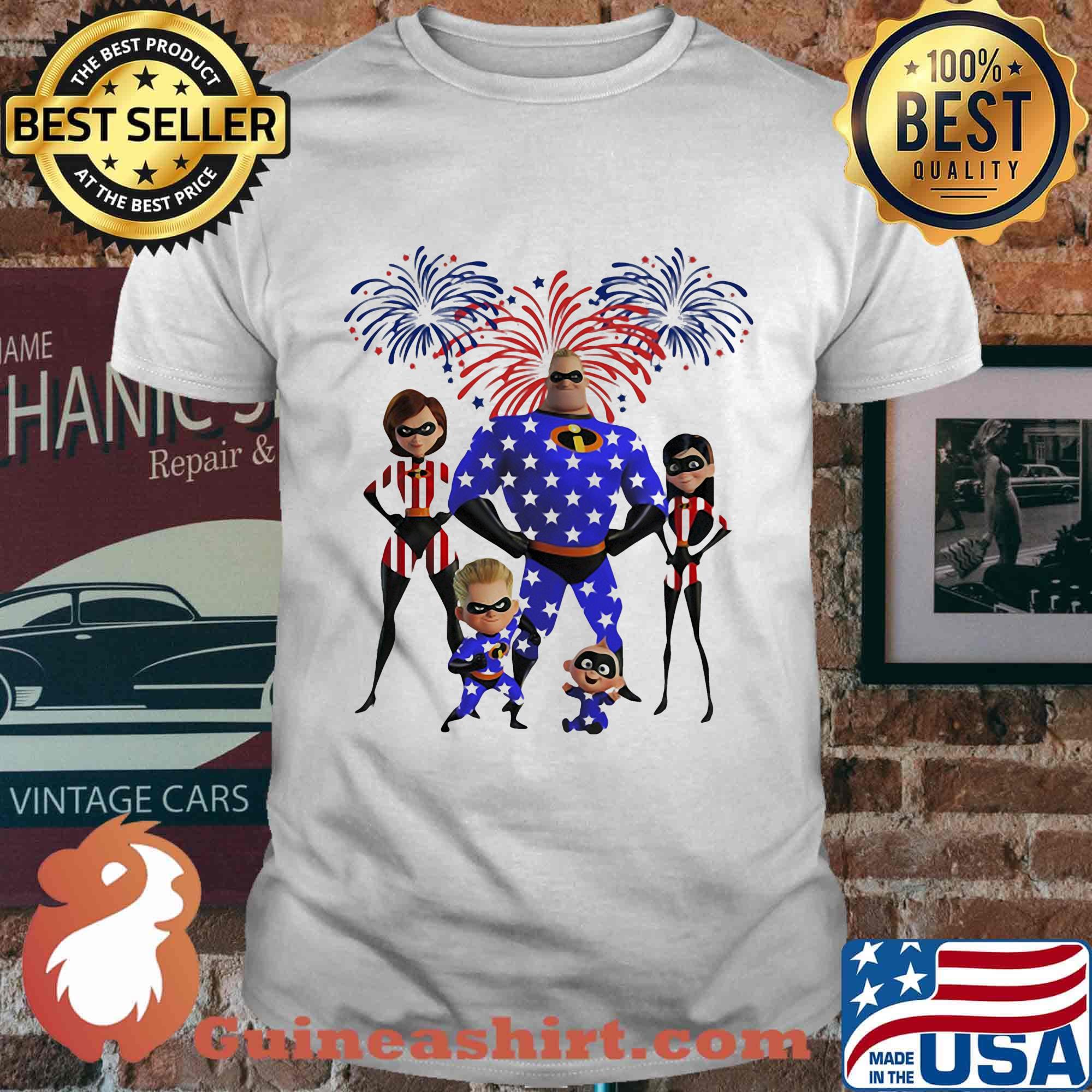 Disney mr. Incredible firework america 4th of july independence day shirt