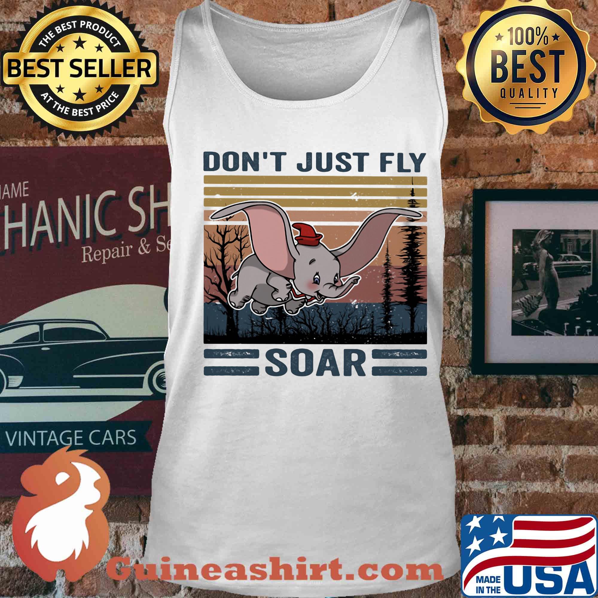 Don't just fly soar elephant vintage retro s Tank top