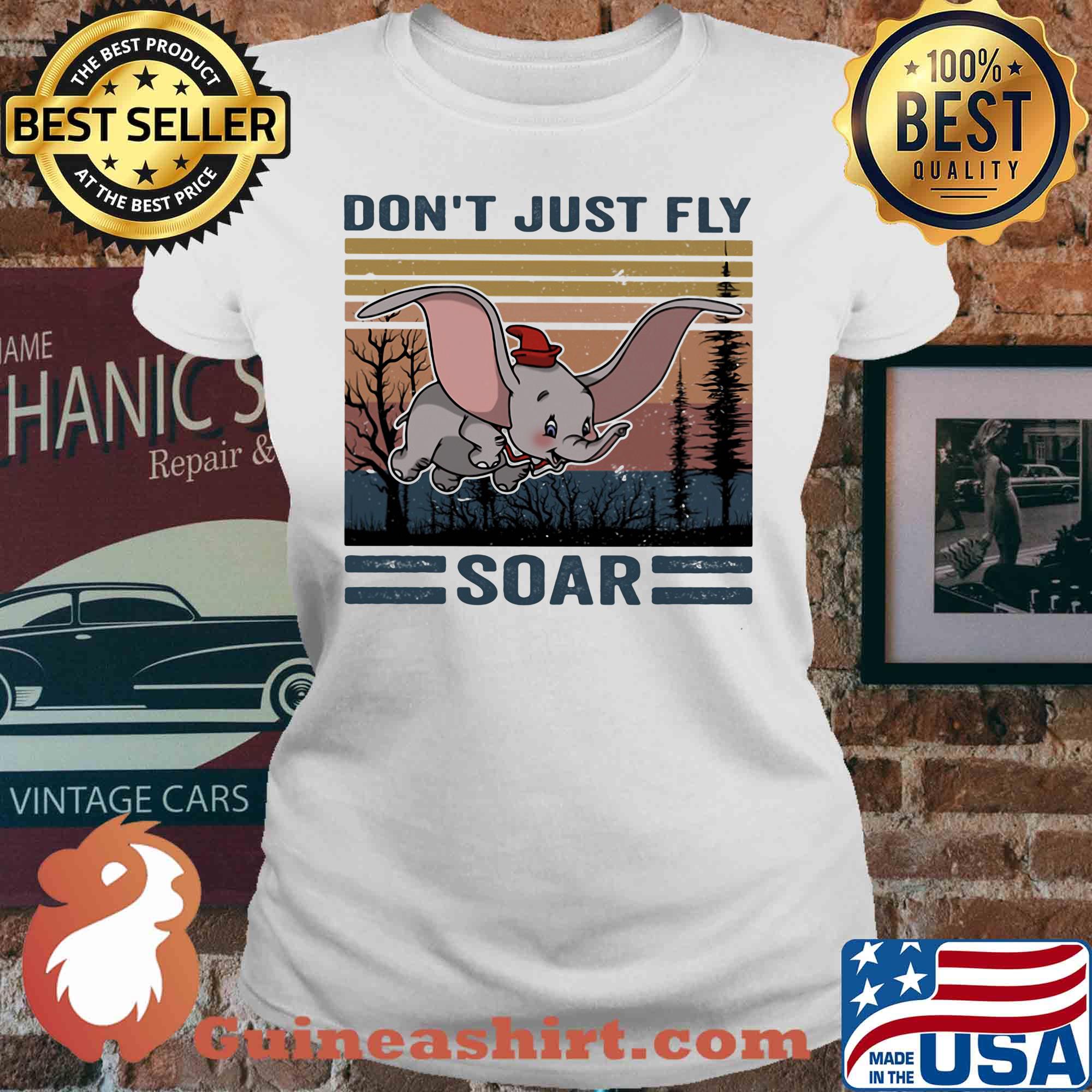 Don't just fly soar elephant vintage retro s V-neck