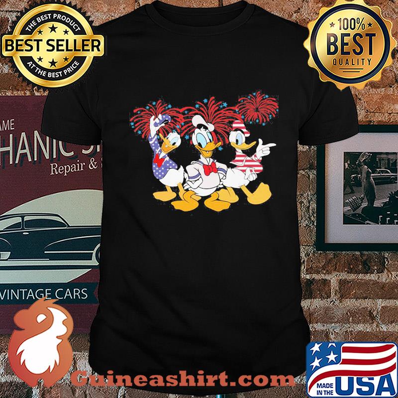 Donald duck firework american flag independence day shirt