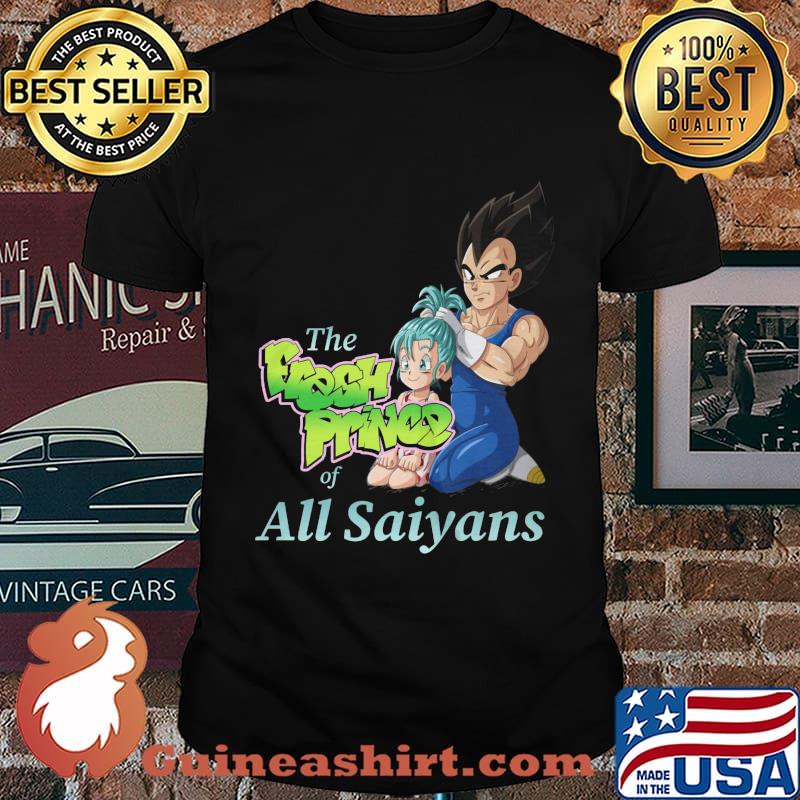 Dragon ball 7 son goku and bulma the fresh prince of all saiyans shirt