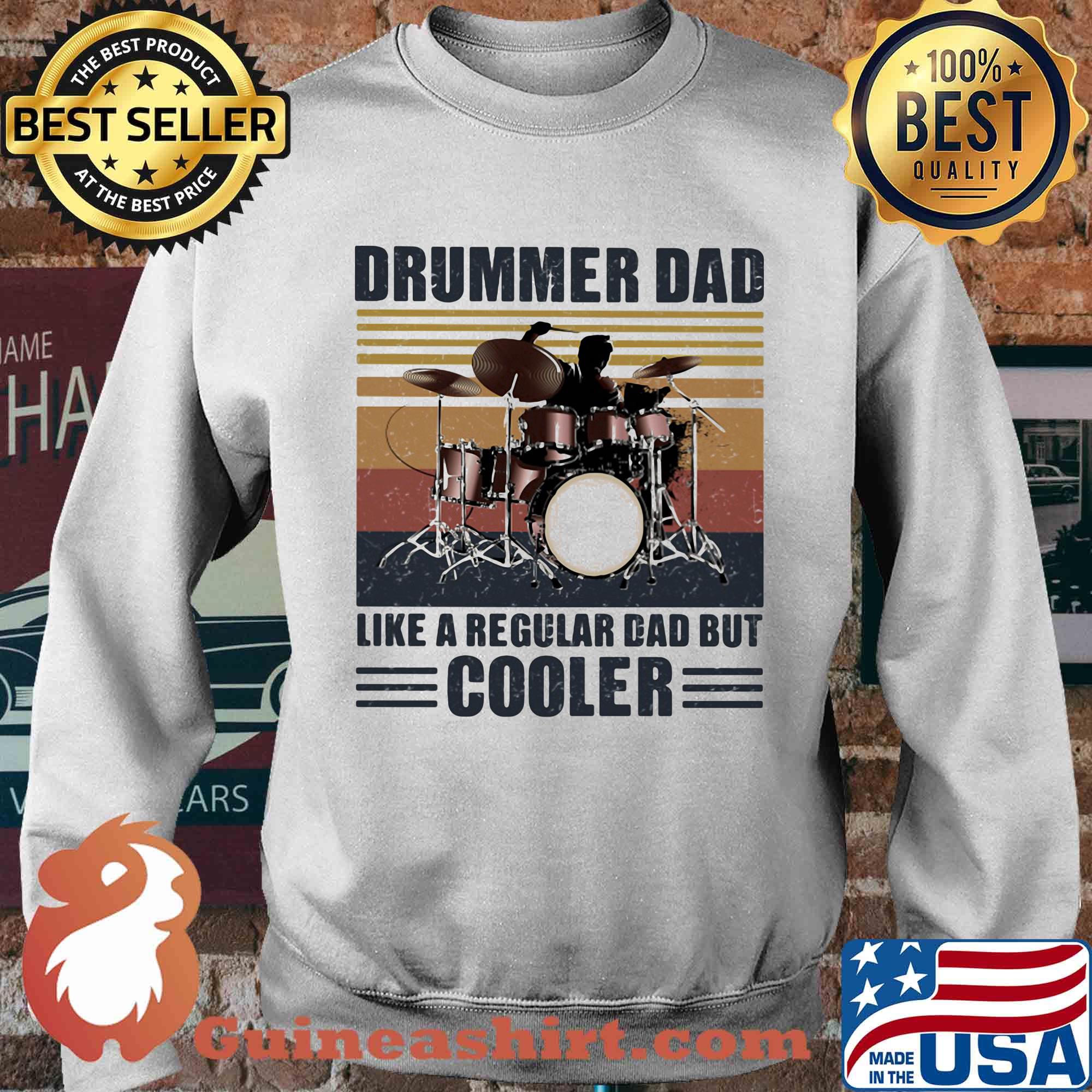Drummer dad like a regular dad but cooler vintage retro s Sweater