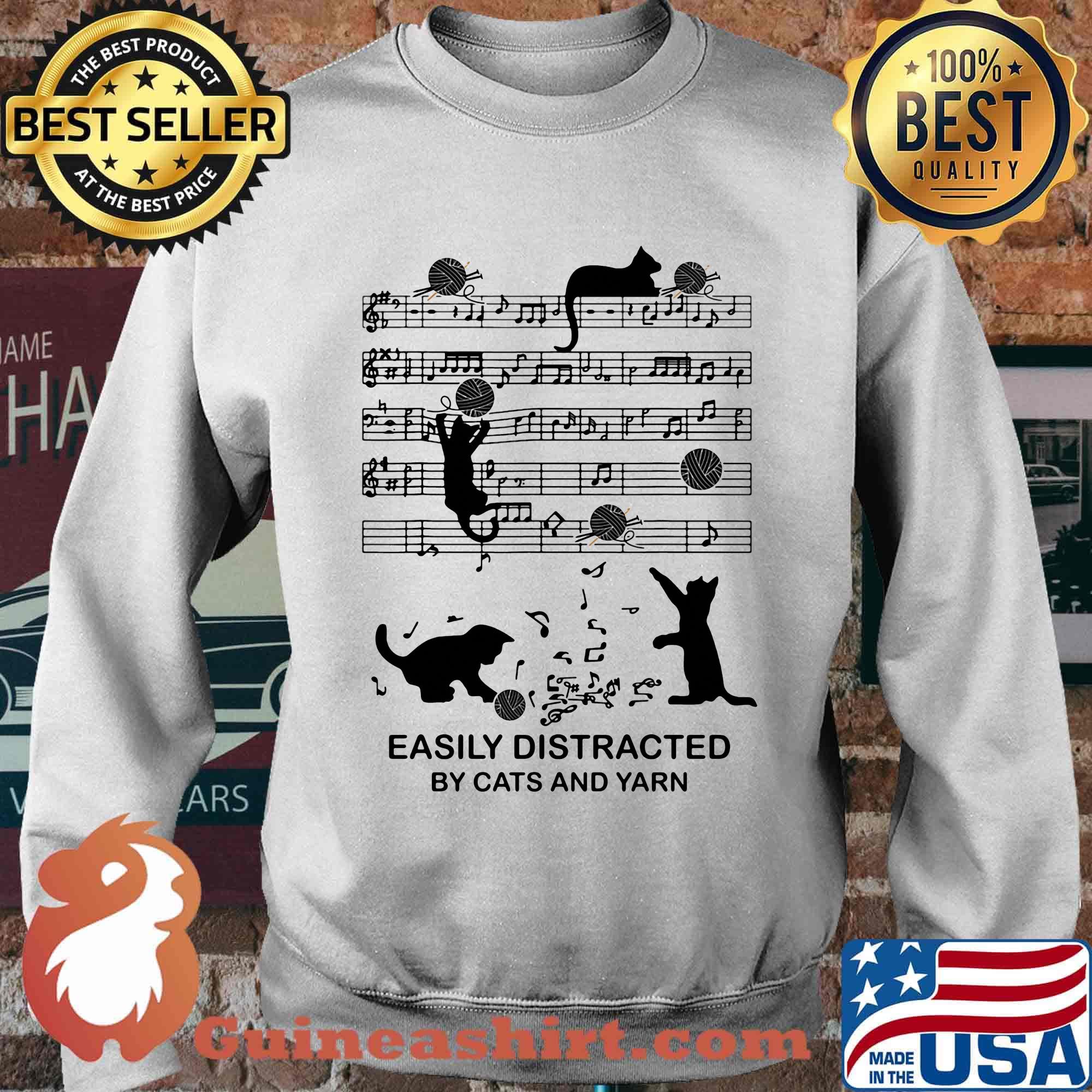 Easily distracted by cats and yarn music s Sweater