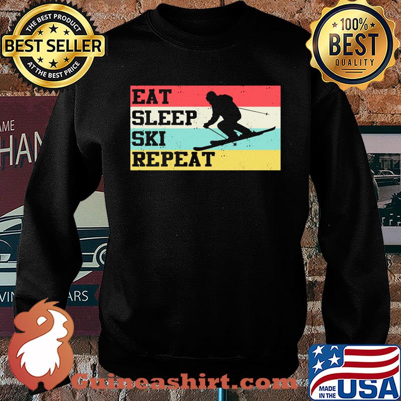 Eat sleep ski repeat vintage retro s Sweater