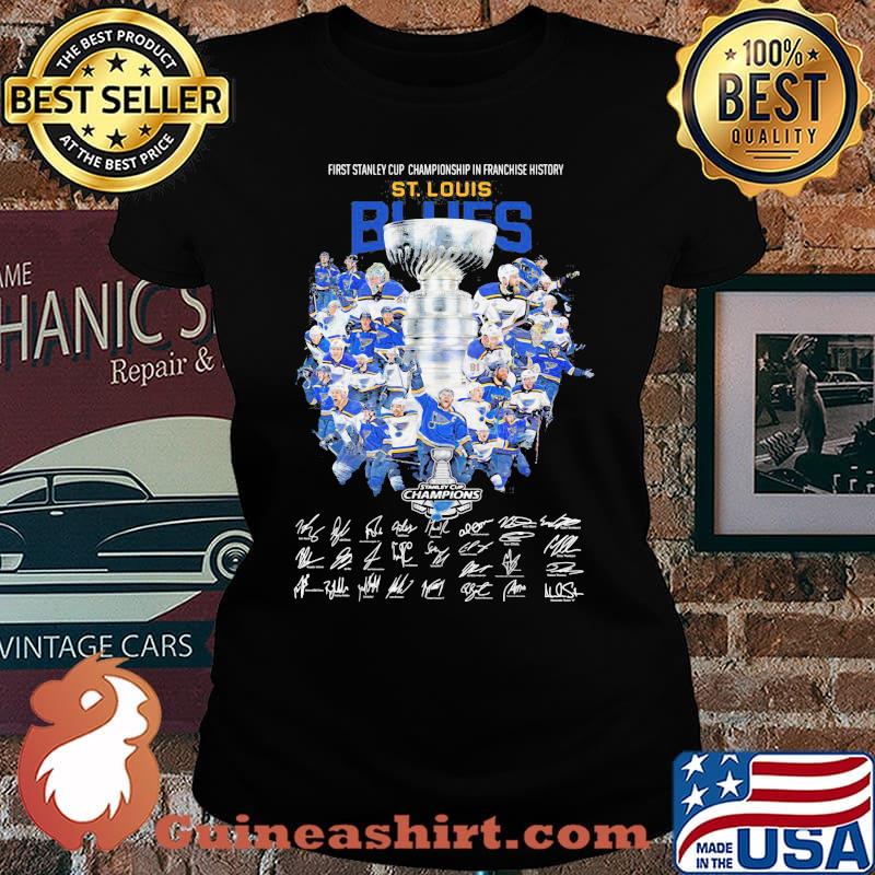 First stanley cup championship in franchise history st. Louis blues signatures shirt