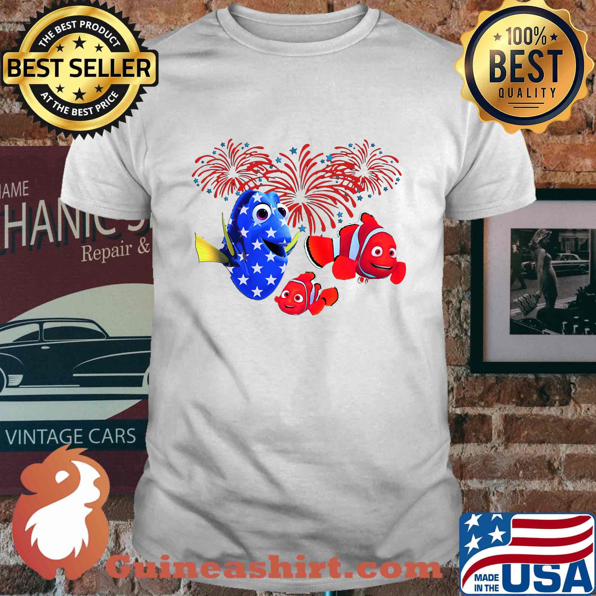 Fish American Flag Independende Day Shirt