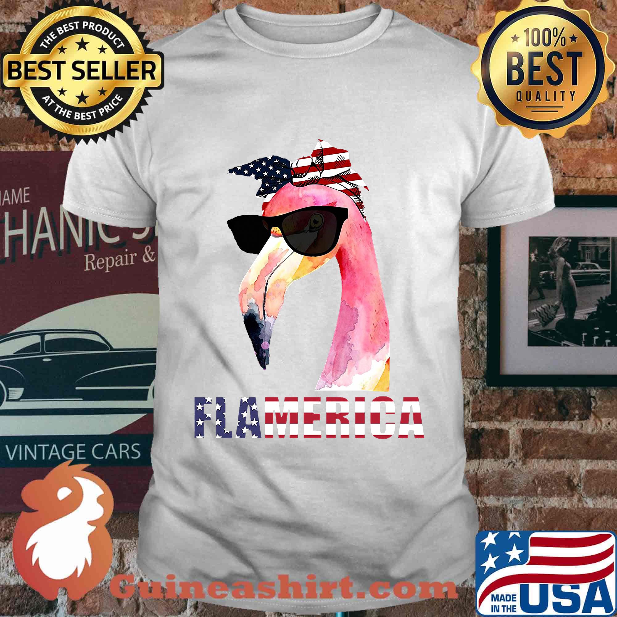 Flamingo flamerica america 4th of july independence day shirt