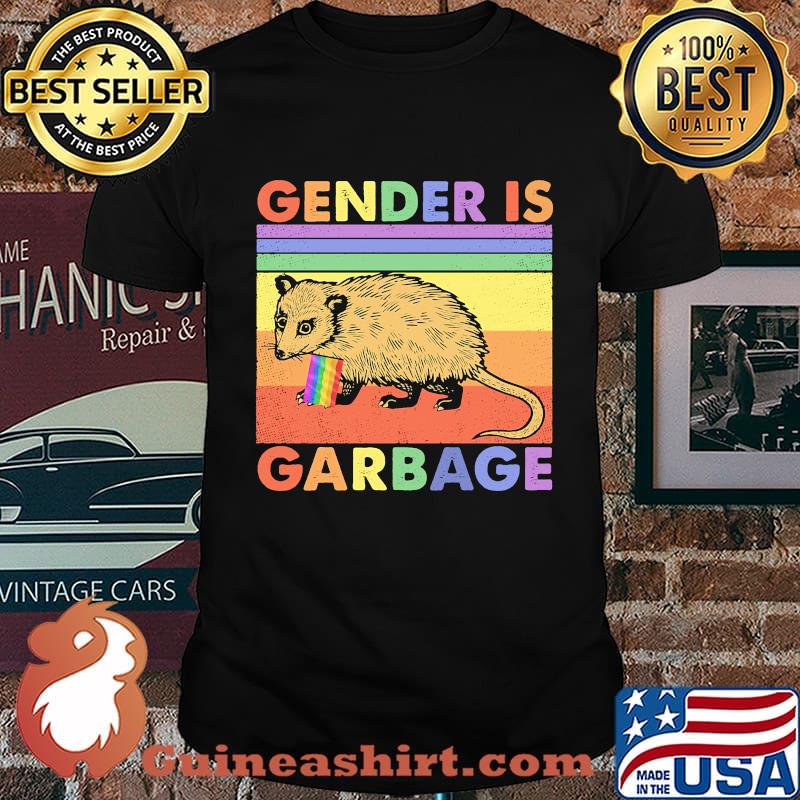 Gender is Garbage Opossum LGBT Vintage Retro Shirt