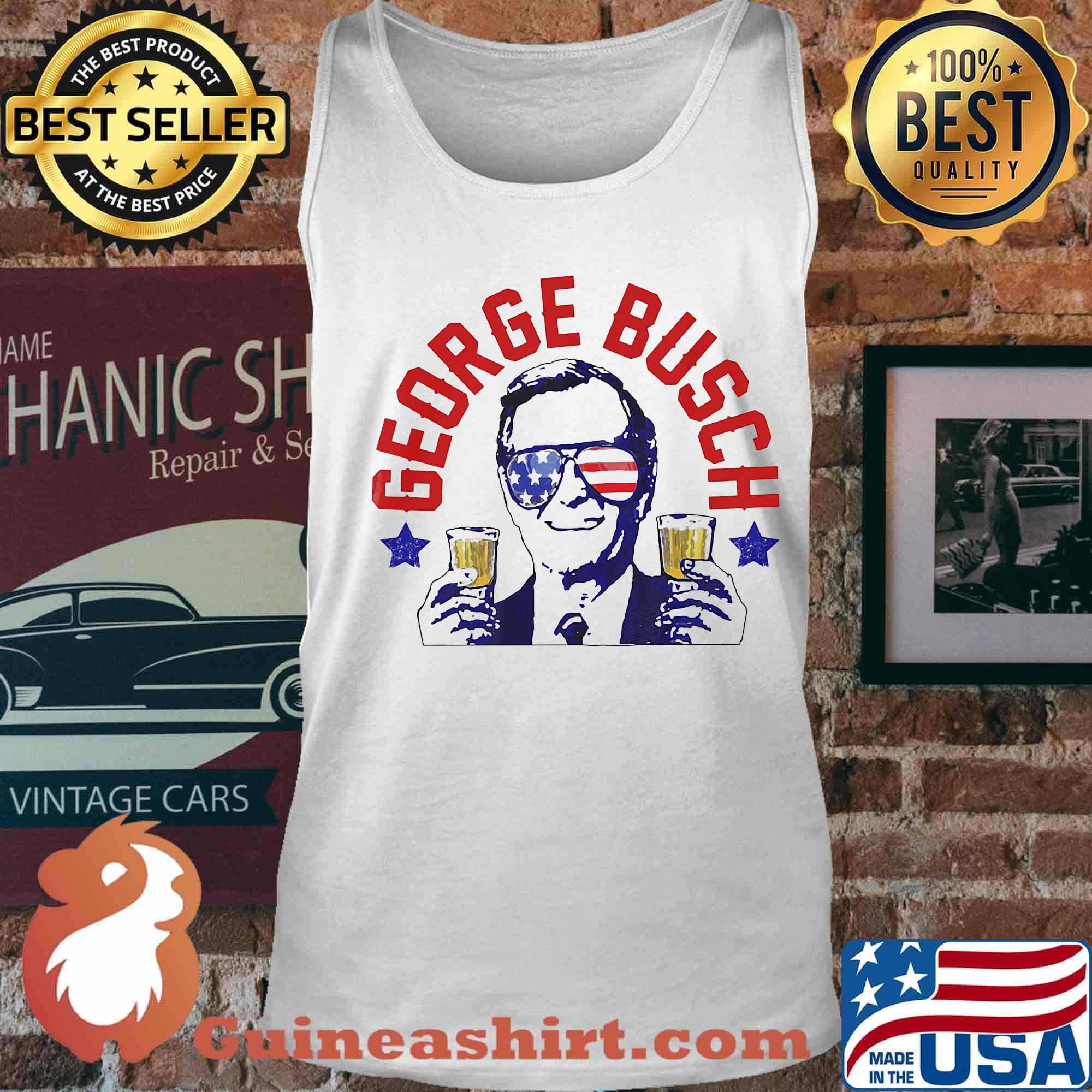 George Busch Drink Beer Us President 4th Of July s Tank top