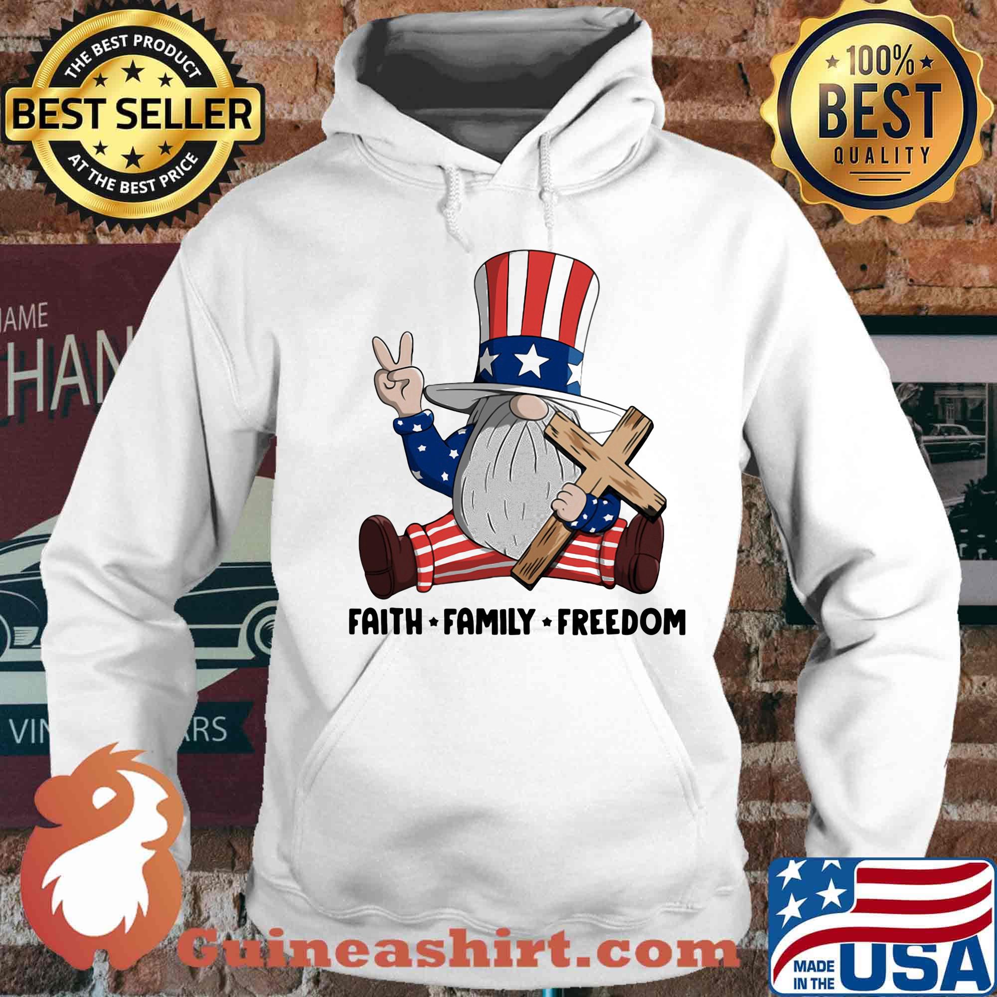 Gnomes faith family freedom firework american independence day s Hoodie