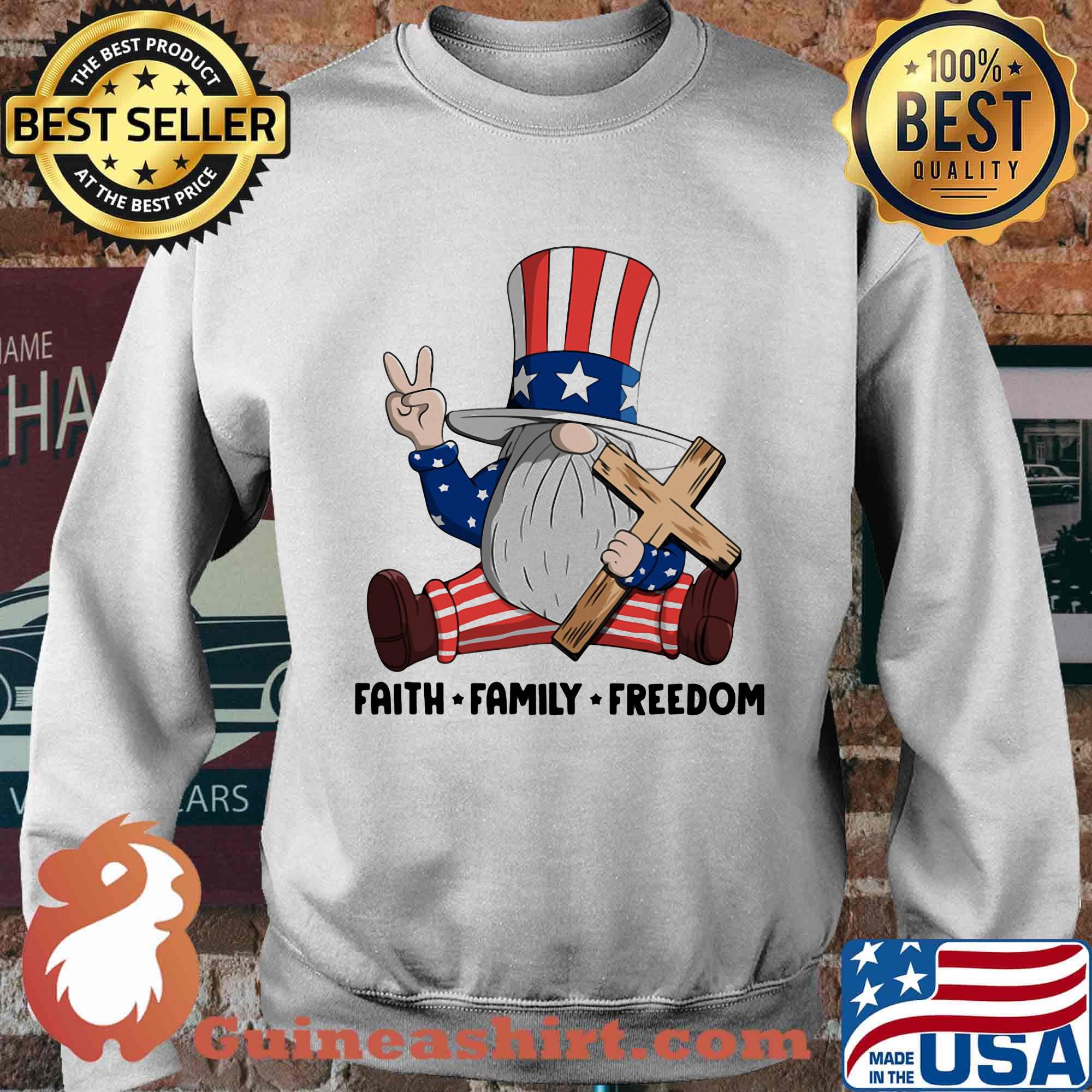 Gnomes faith family freedom firework american independence day s Sweater