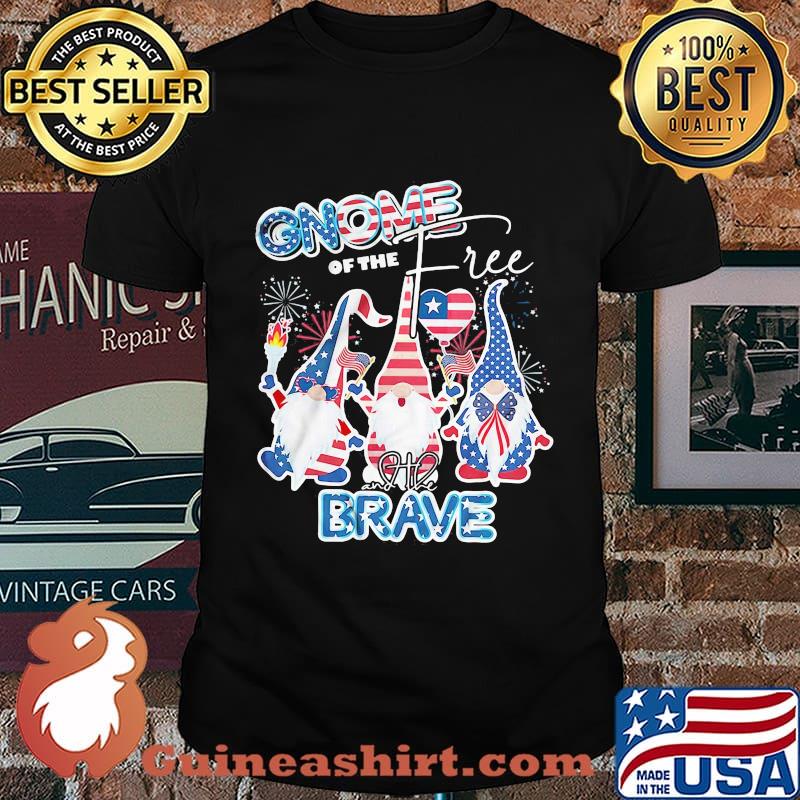 Gnomes of the free and the brave firework america 4th of july independence day shirt