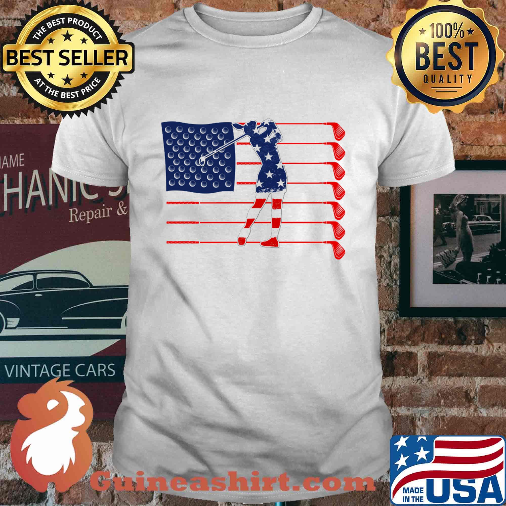 Golf american flag independence day shirt