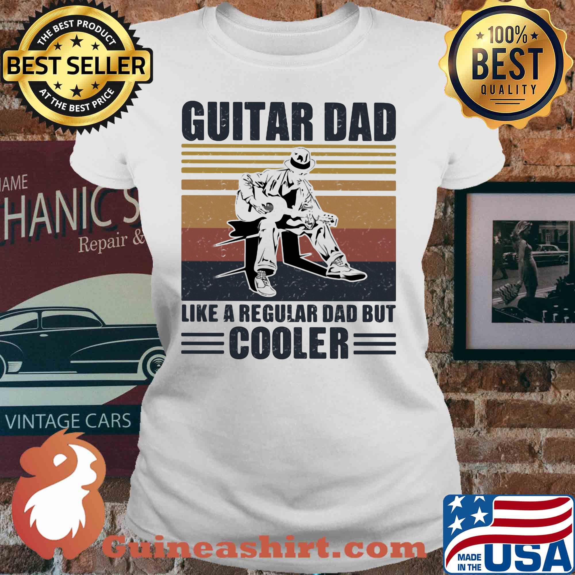 Guitar dad like a regular dad but cooler vintage retro s V-neck
