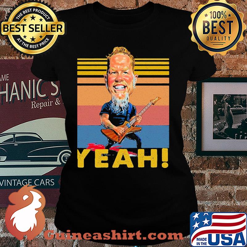 Heavy metal guitar art yeah vintage retro s Ladies tee