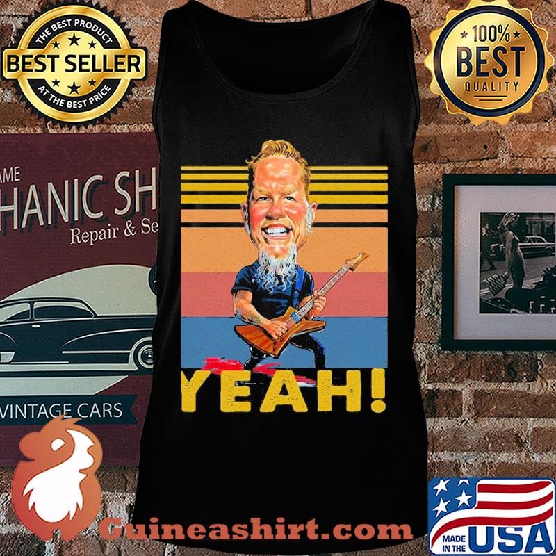 Heavy metal guitar art yeah vintage retro s Tank top