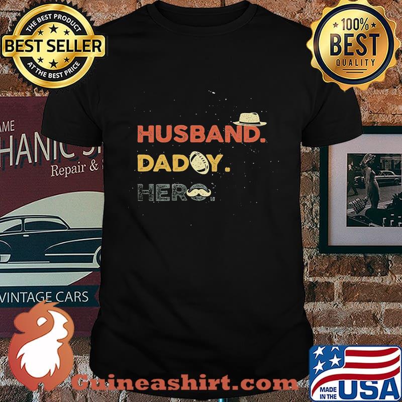 Husband daddy hero football beard father's day shirt