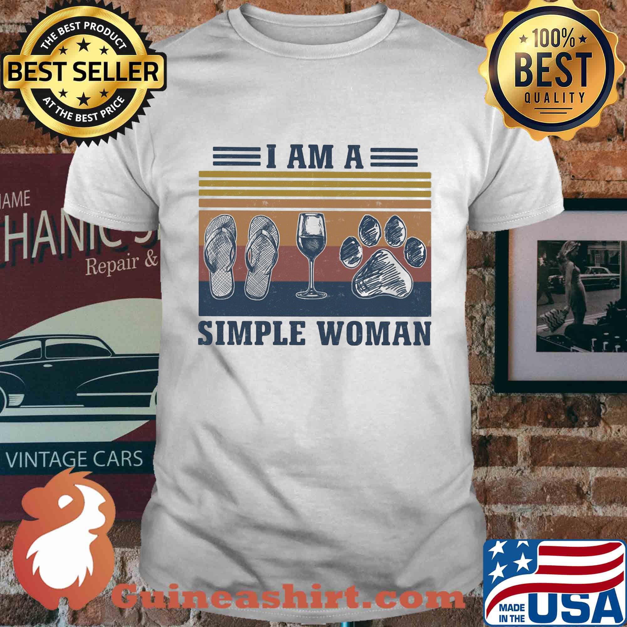 I am a simple woman wine paw vintage shirt