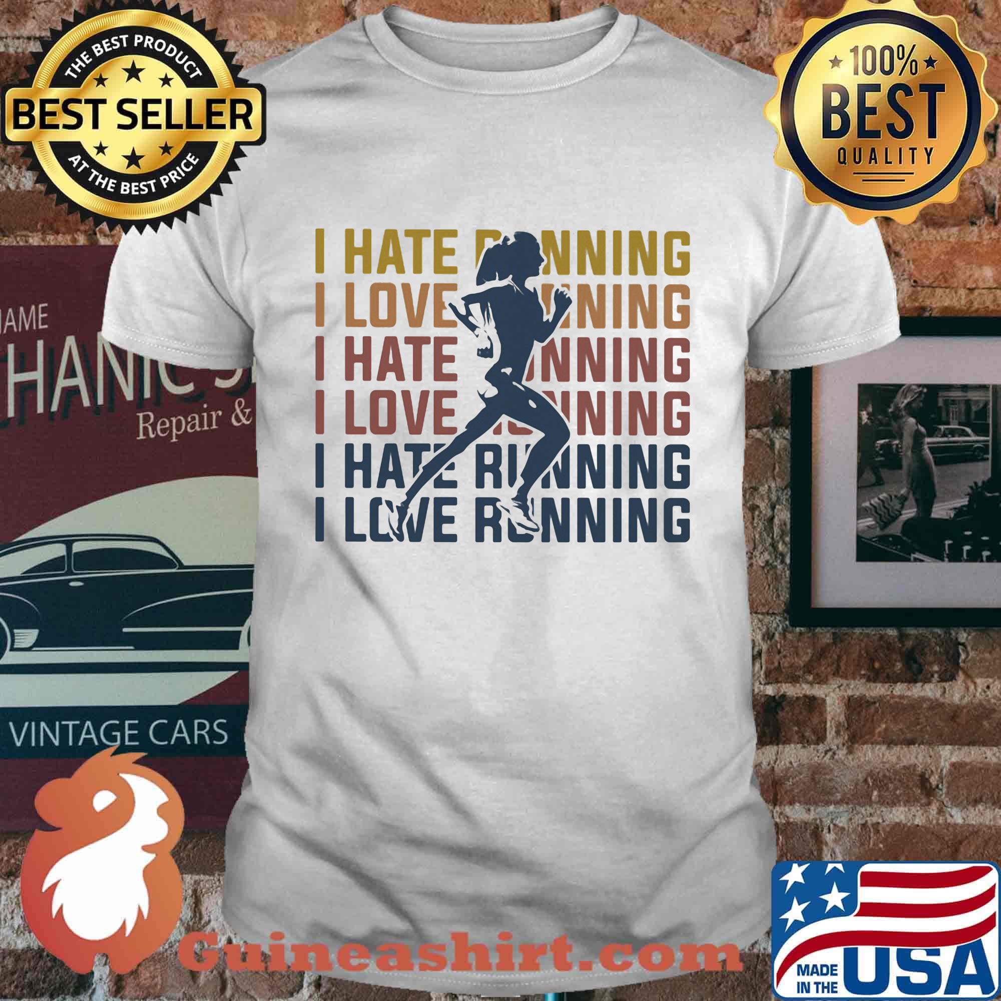 I hate running I love running vintage shirt