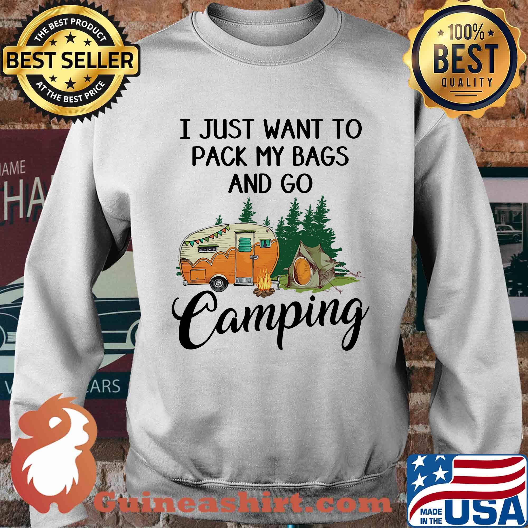 I just want to pack my bags and go camping s Sweater
