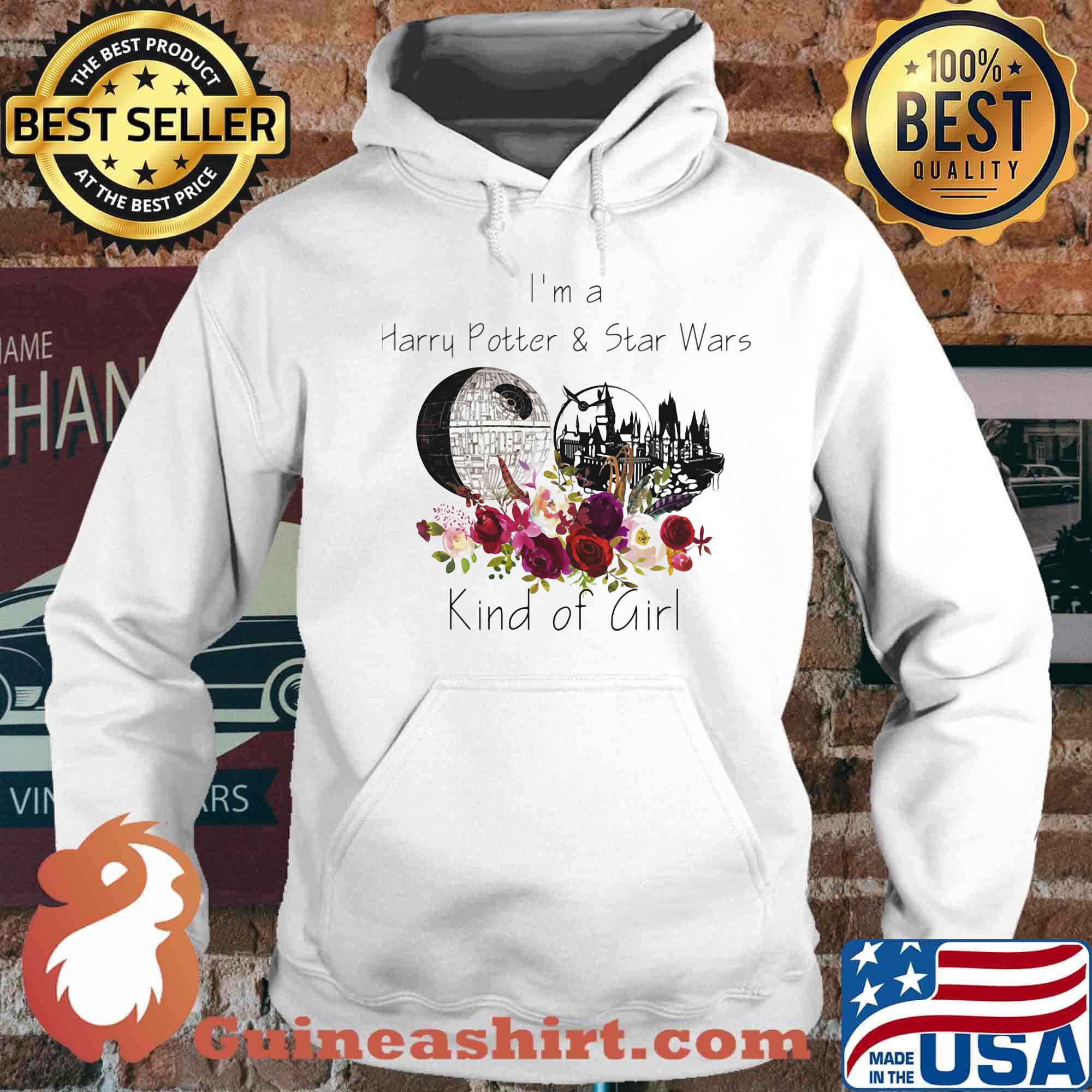 I'm a harry potter and star wars kind of girl flowers s Hoodie