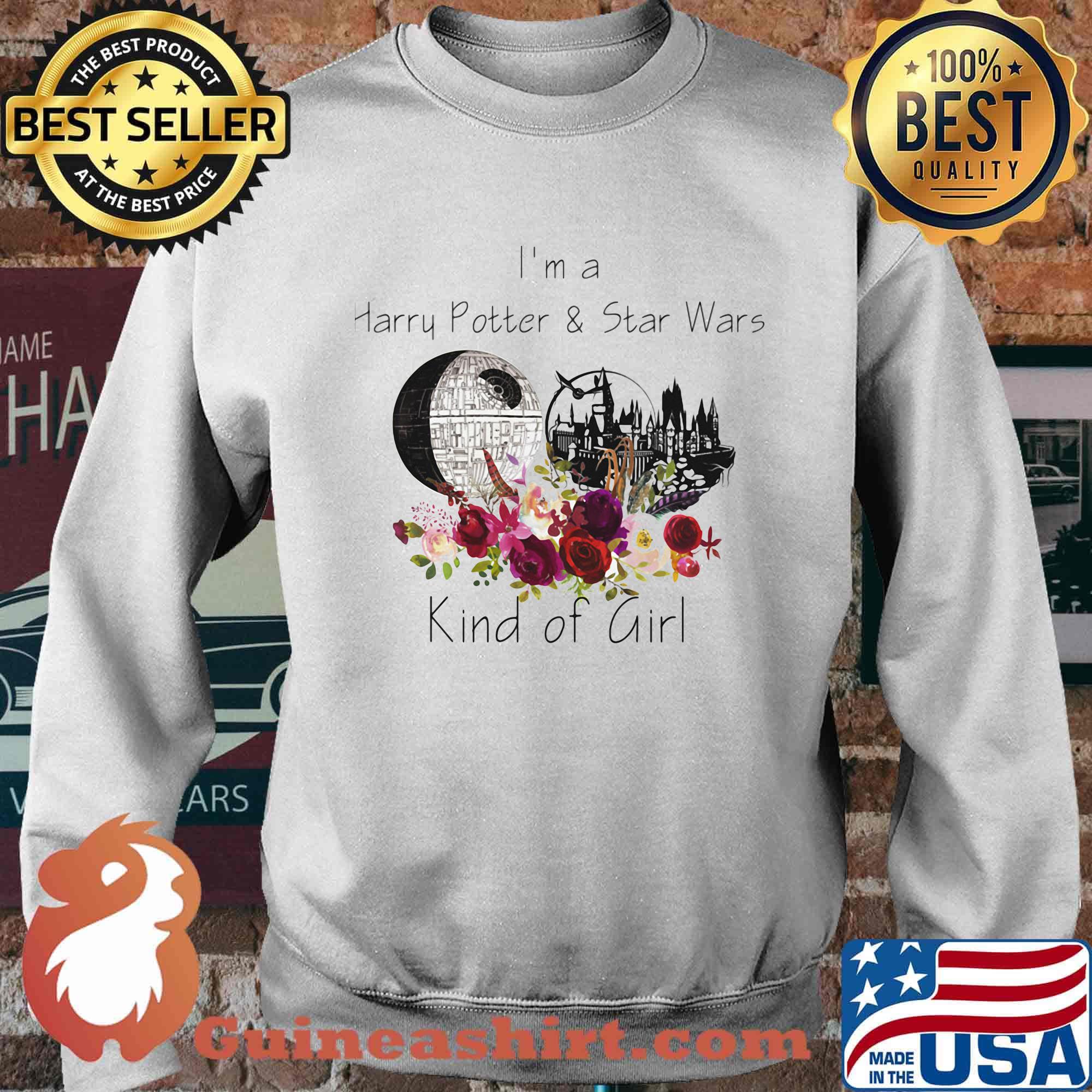 I'm a harry potter and star wars kind of girl flowers s Sweater