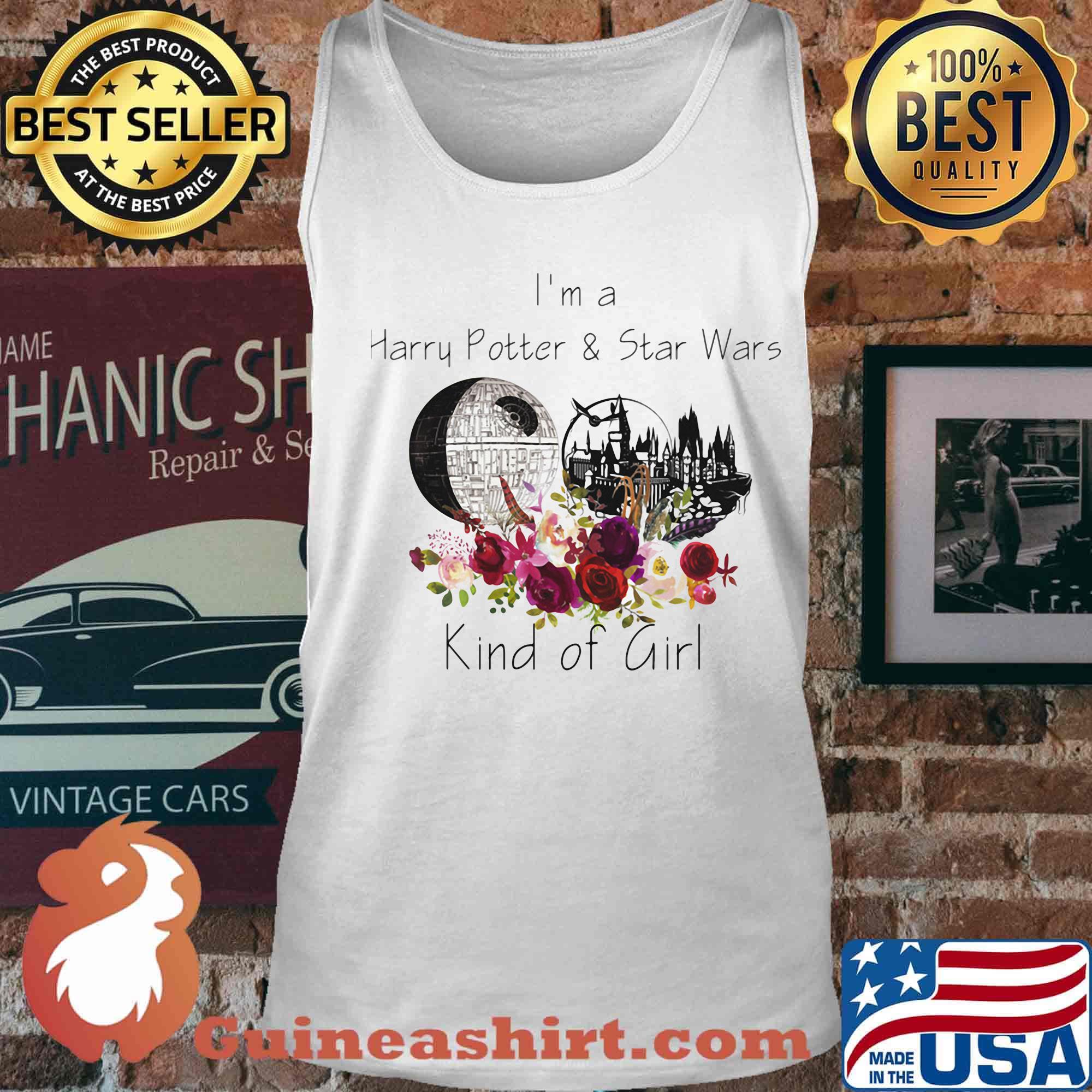 I'm a harry potter and star wars kind of girl flowers s Tank top