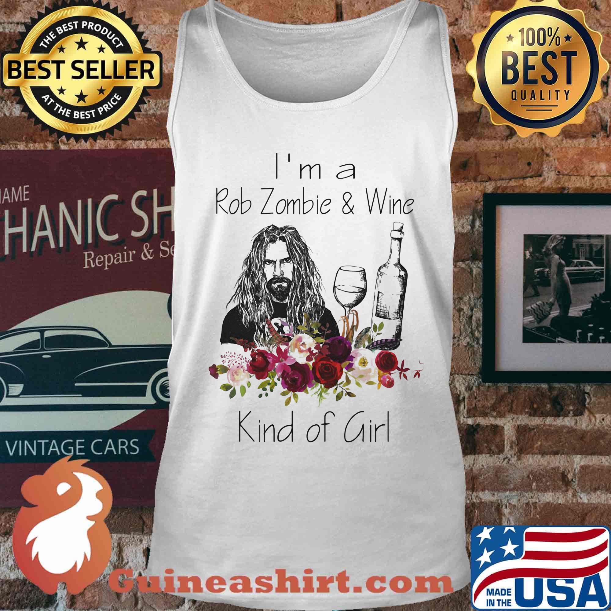 I'm a rob zombie and wine kind of girl flowers s Tank top