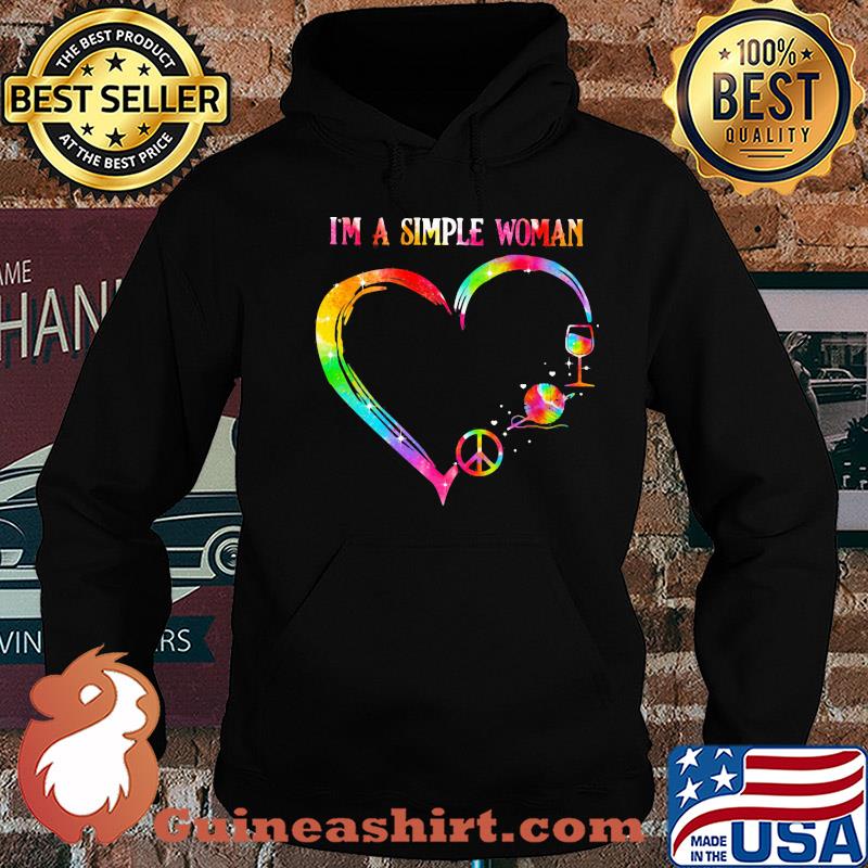 I'm a simple woman heart Crochet wine s Hoodie