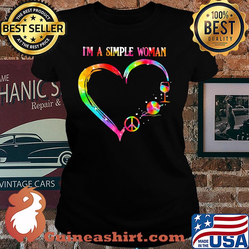 I'm a simple woman heart Crochet wine s Ladies tee
