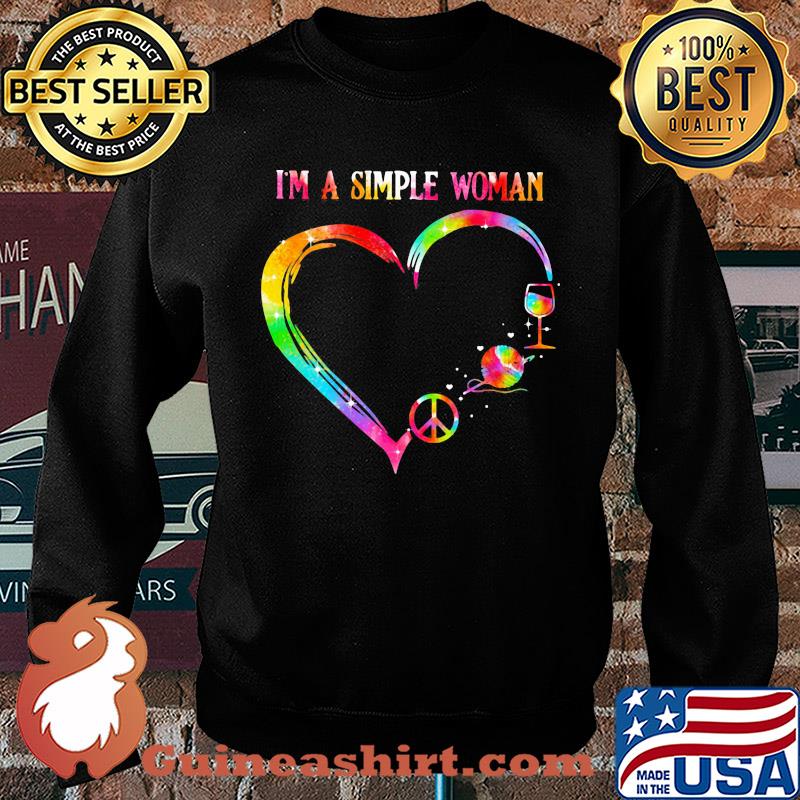 I'm a simple woman heart Crochet wine s Sweater