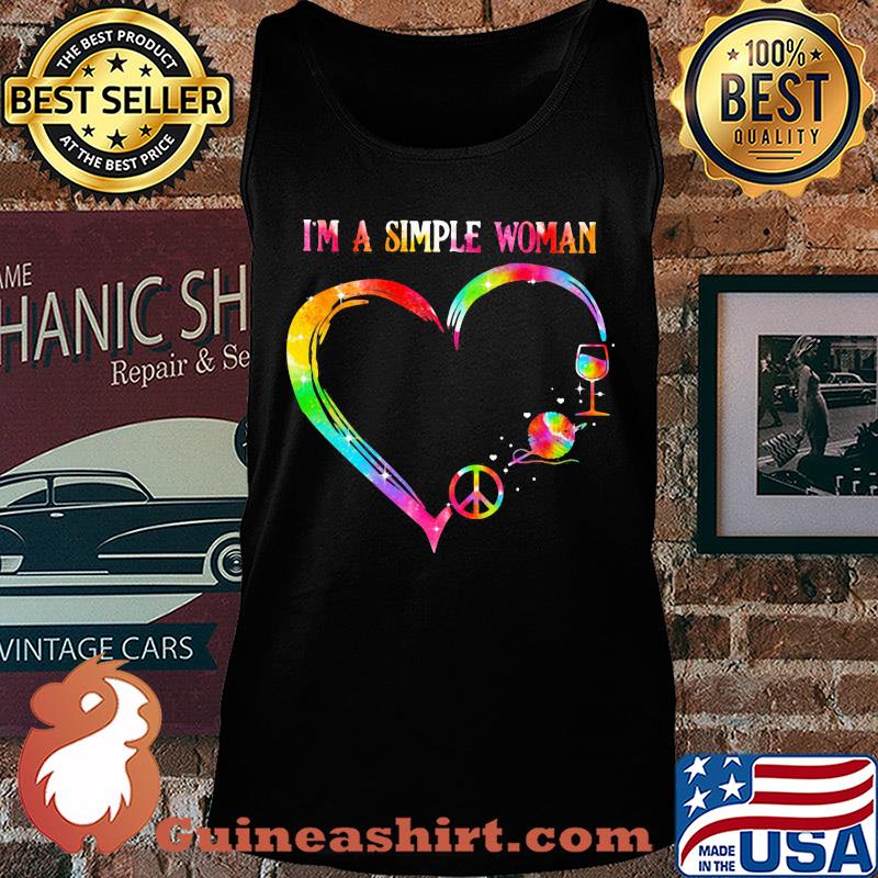 I'm a simple woman heart Crochet wine s Tank top
