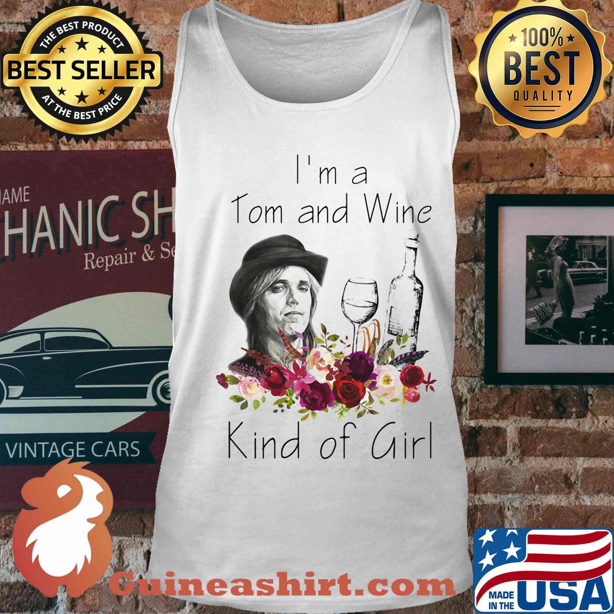 I'm a tom and wine kind of girl flowers s Tank top