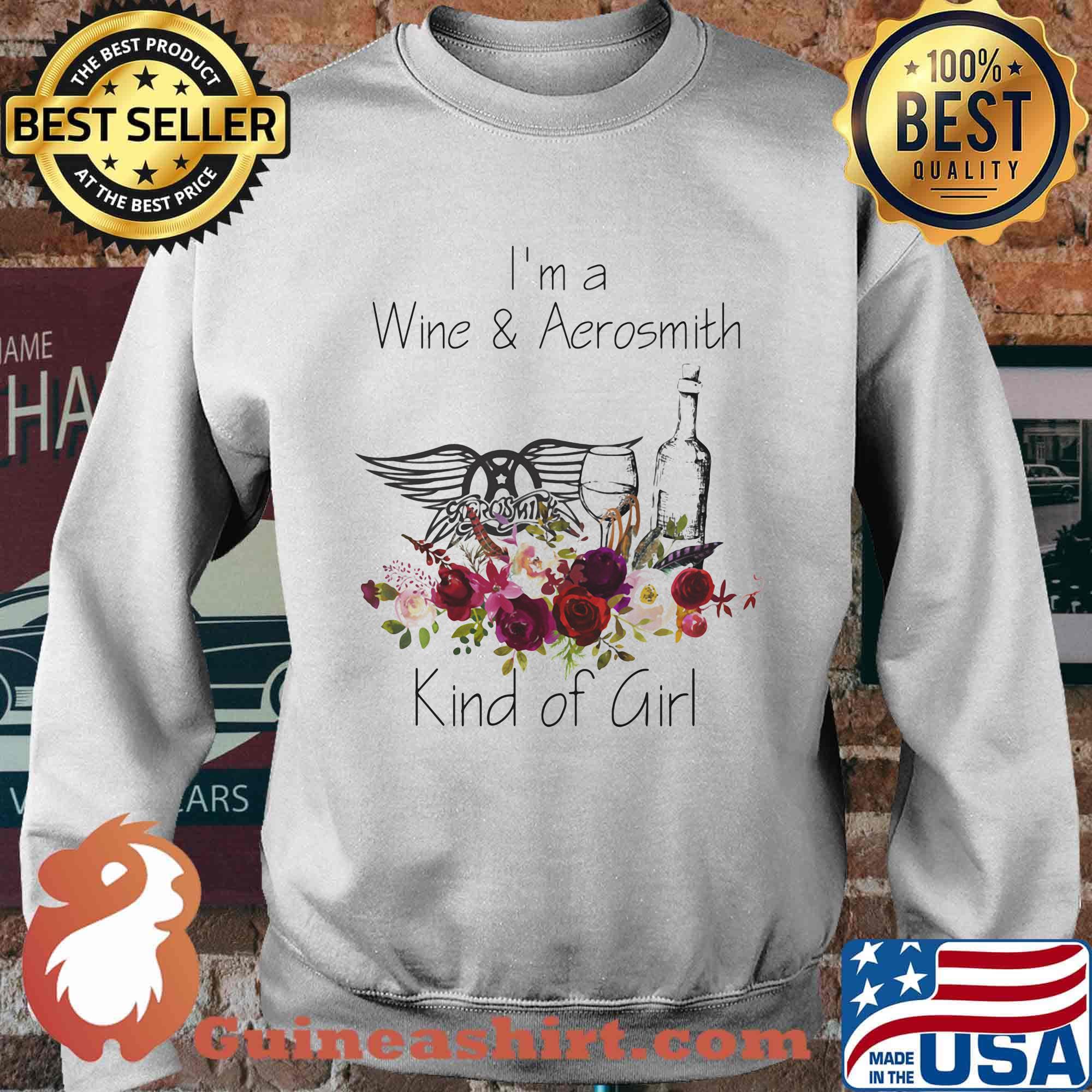 I'm a wine and aerosmith kind of girl flowers s Sweater
