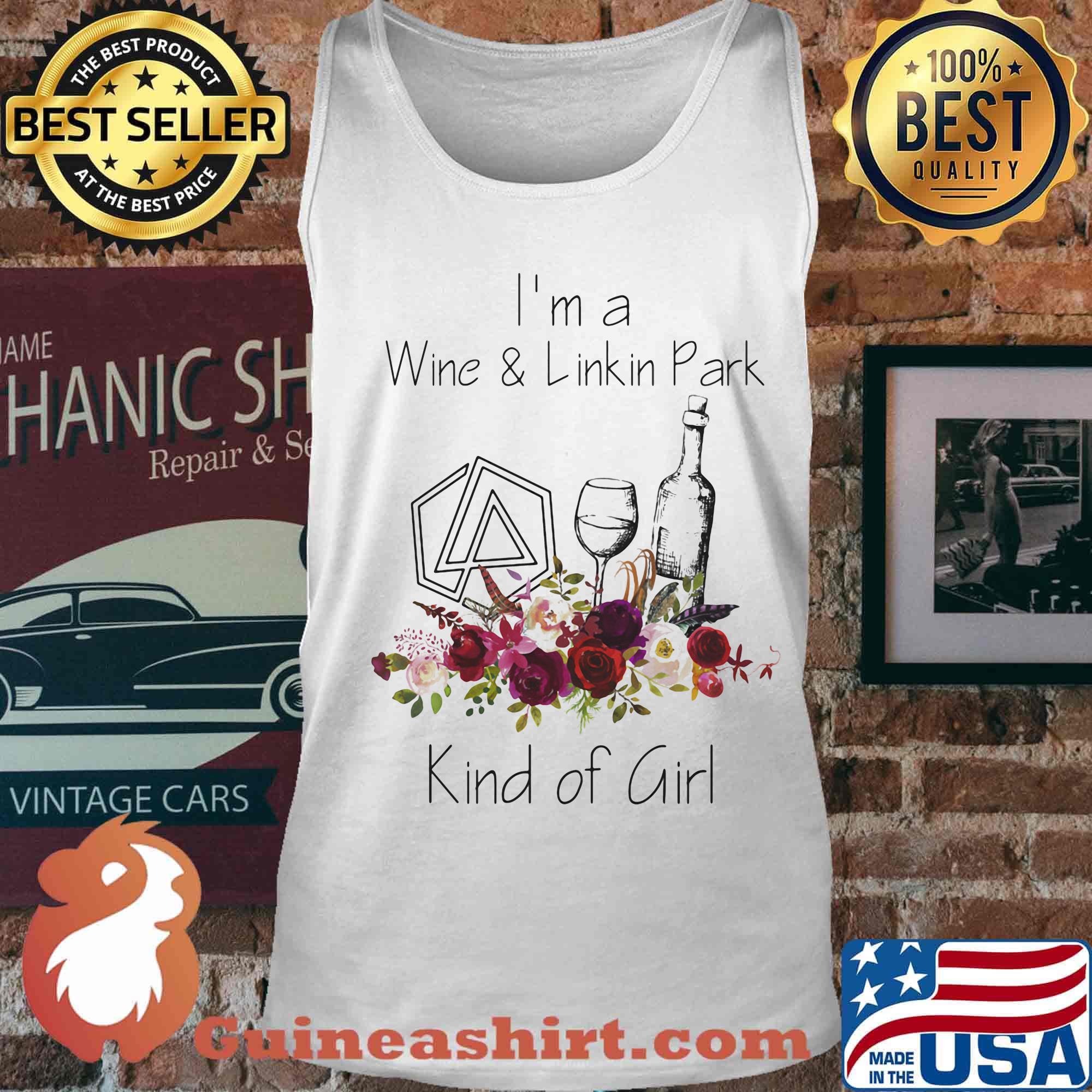 I'm a wine and linkin park kind of girl flowers s Tank top
