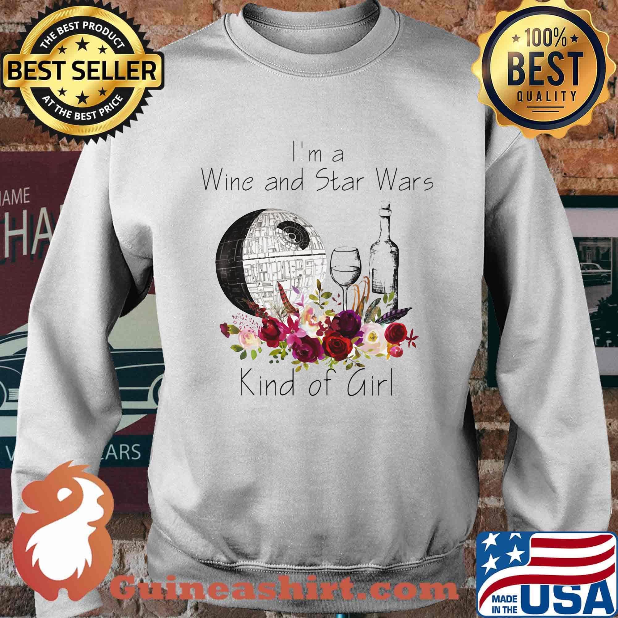 I'm a wine and star wars kind of girl flowers s Sweater
