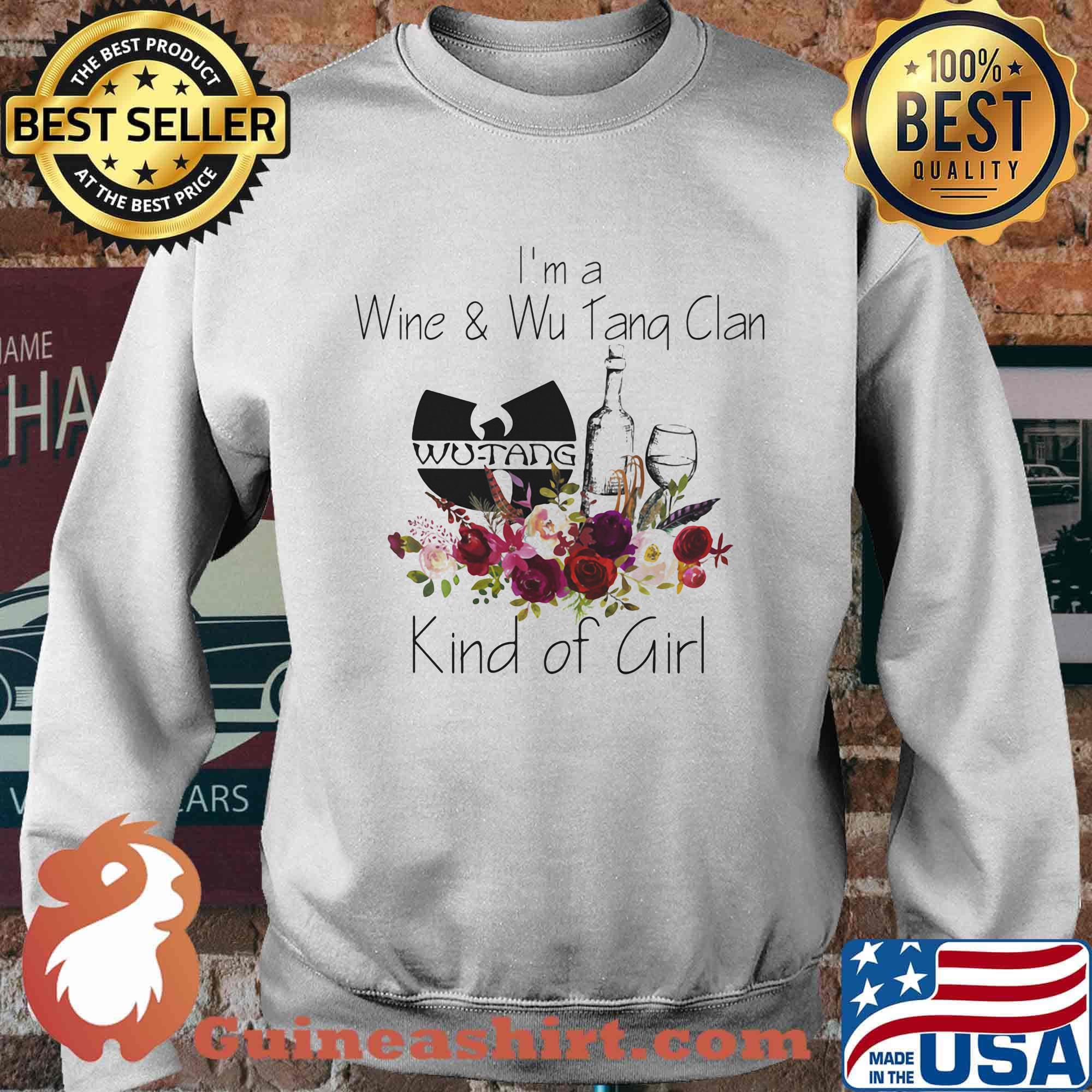 I'm a wine and wu tang clan kind of girl flowers s Sweater