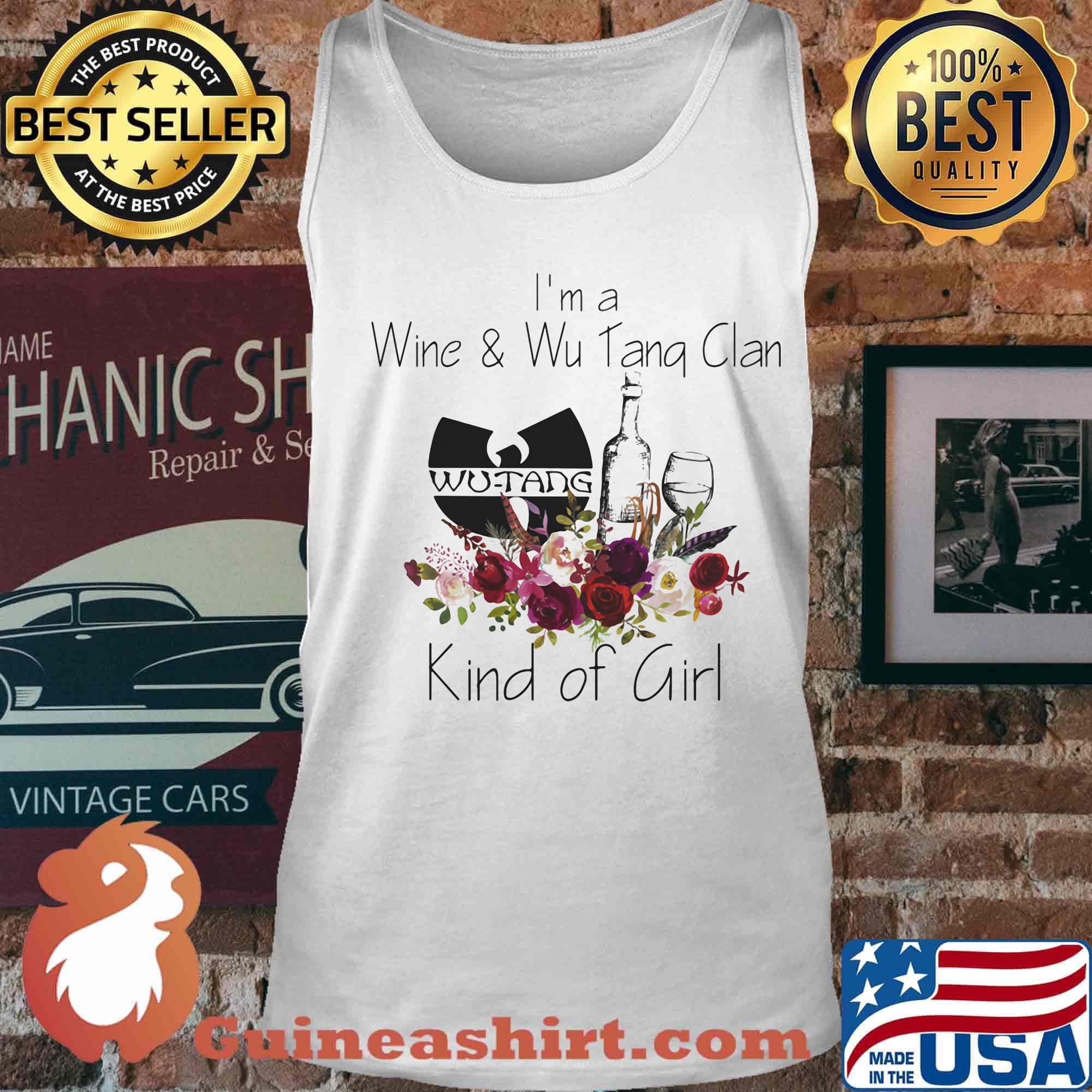I'm a wine and wu tang clan kind of girl flowers s Tank top