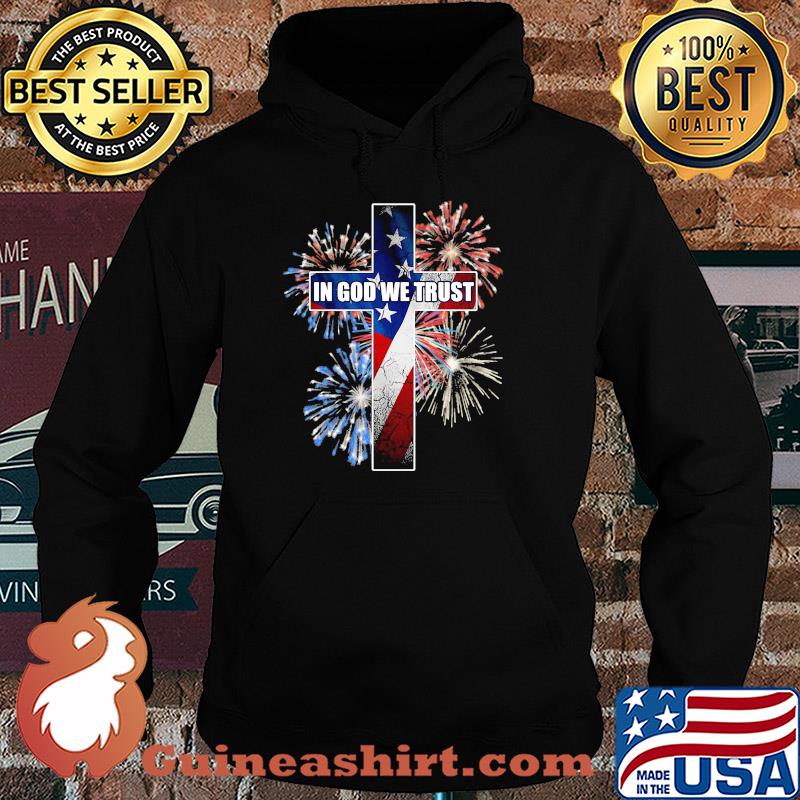 In god we trust jesus firework american flag independence day s Hoodie