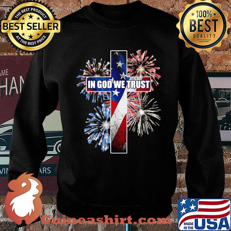In god we trust jesus firework american flag independence day s Sweater
