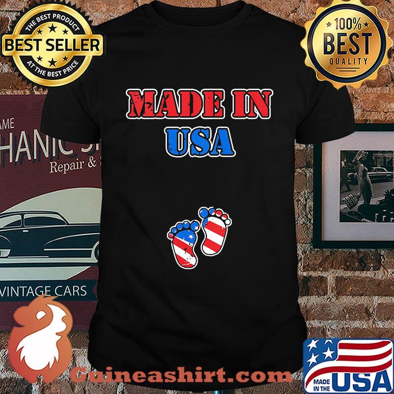 Independence day made in USA paw baby children shirt