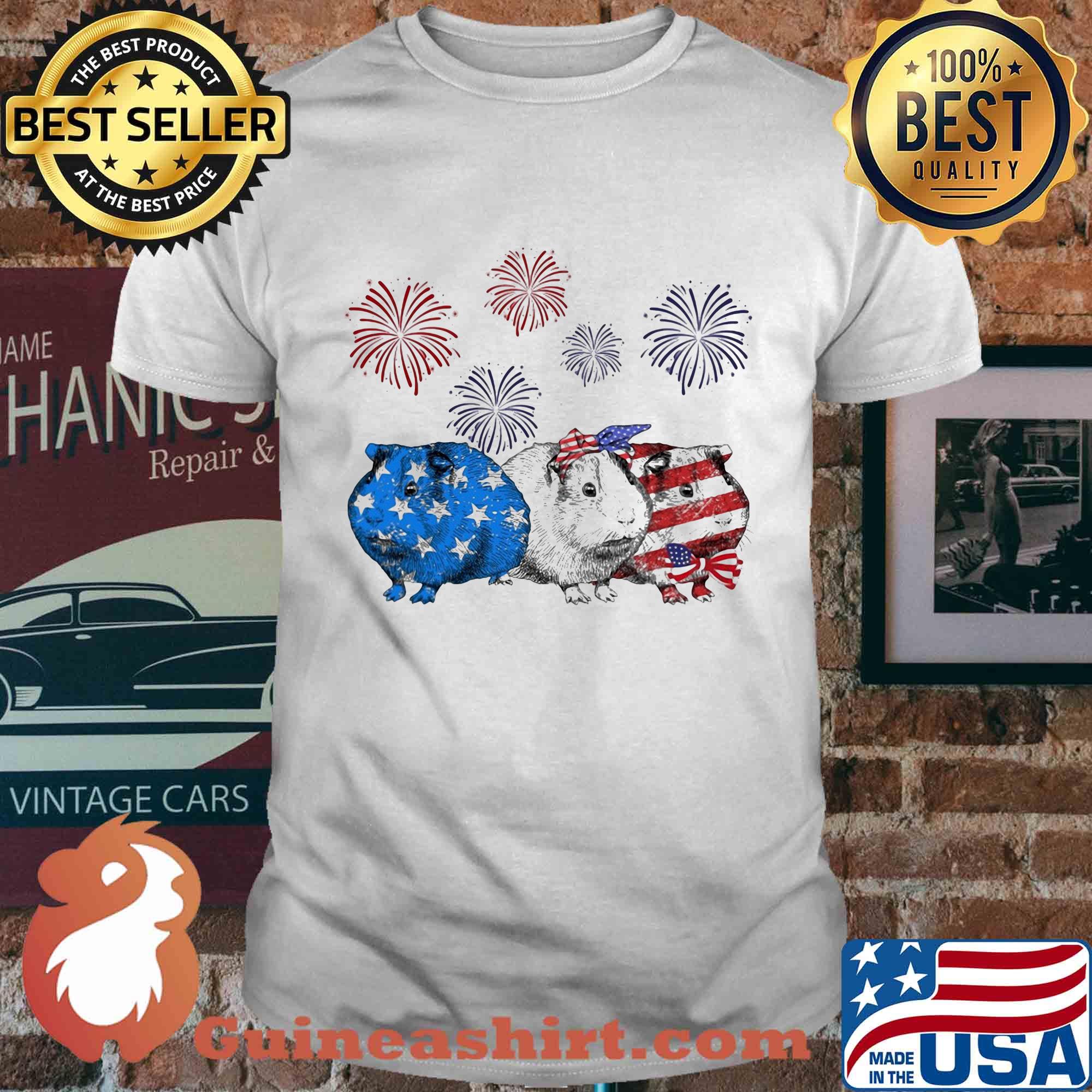 Independence Day Mouses Wear Bow Tie Firework Shirt