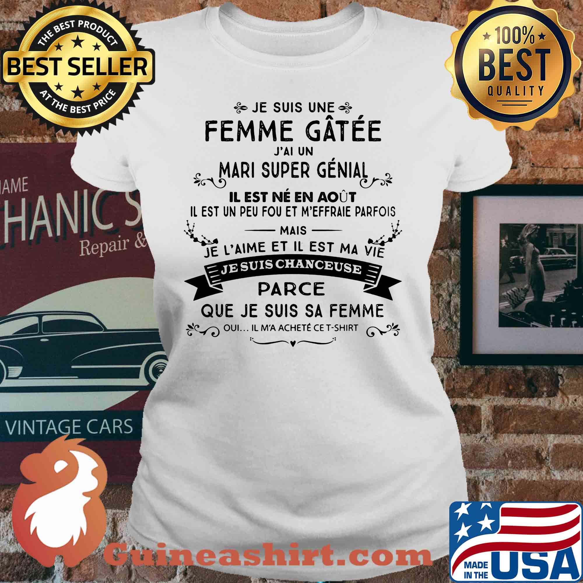 Je suis une femme gatee j'ai un mari super genial il est ne en aout s V-neck