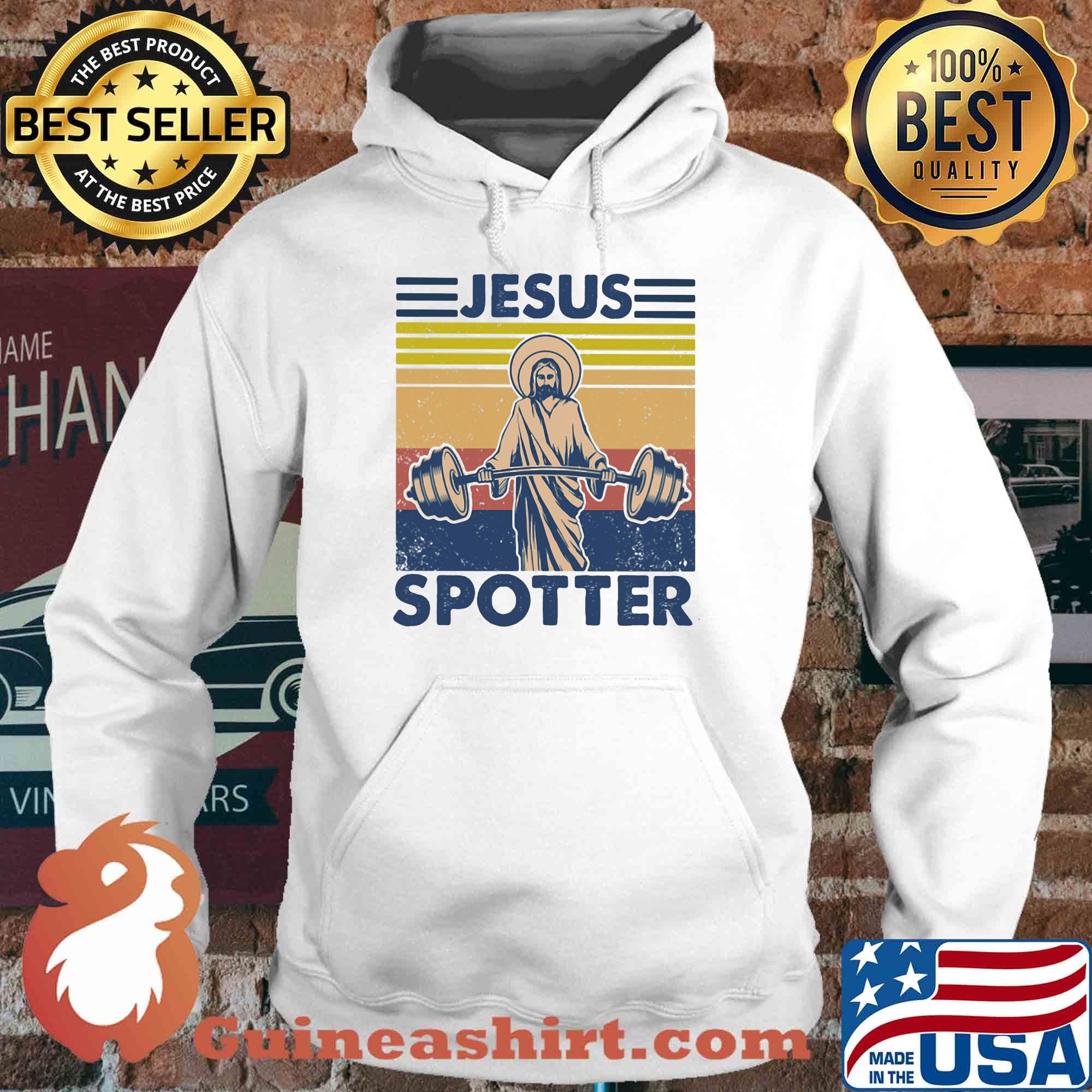 Jesus spotter weight lifting vintage retro s Hoodie