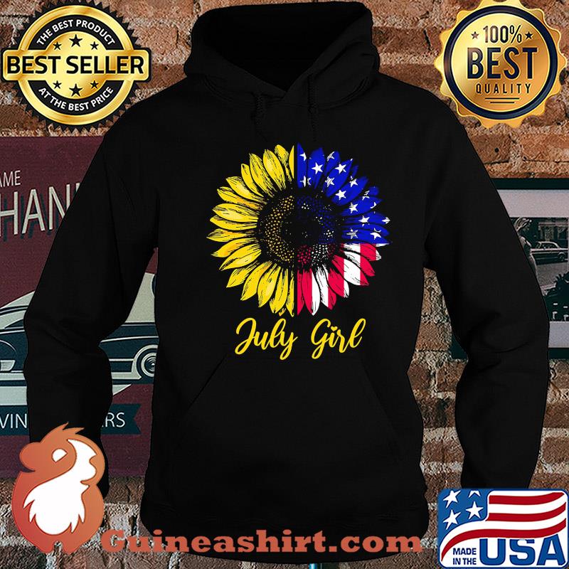 July girl sunflower aemrican flag independence day s Hoodie