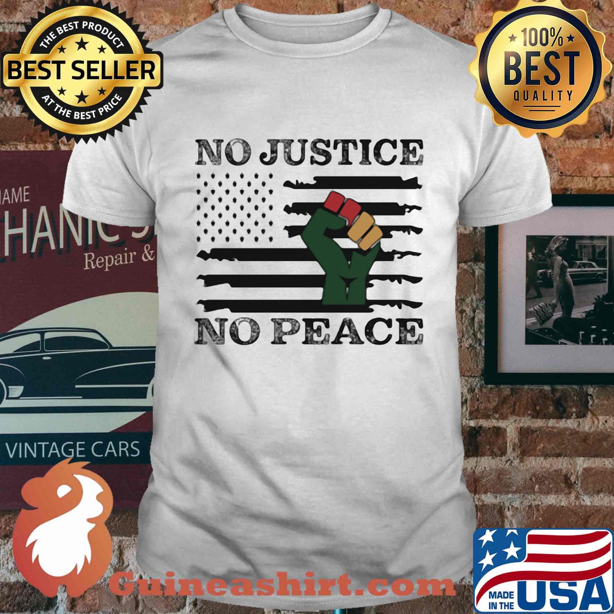 Juneteenth no justice no peace american flag independence day shirt