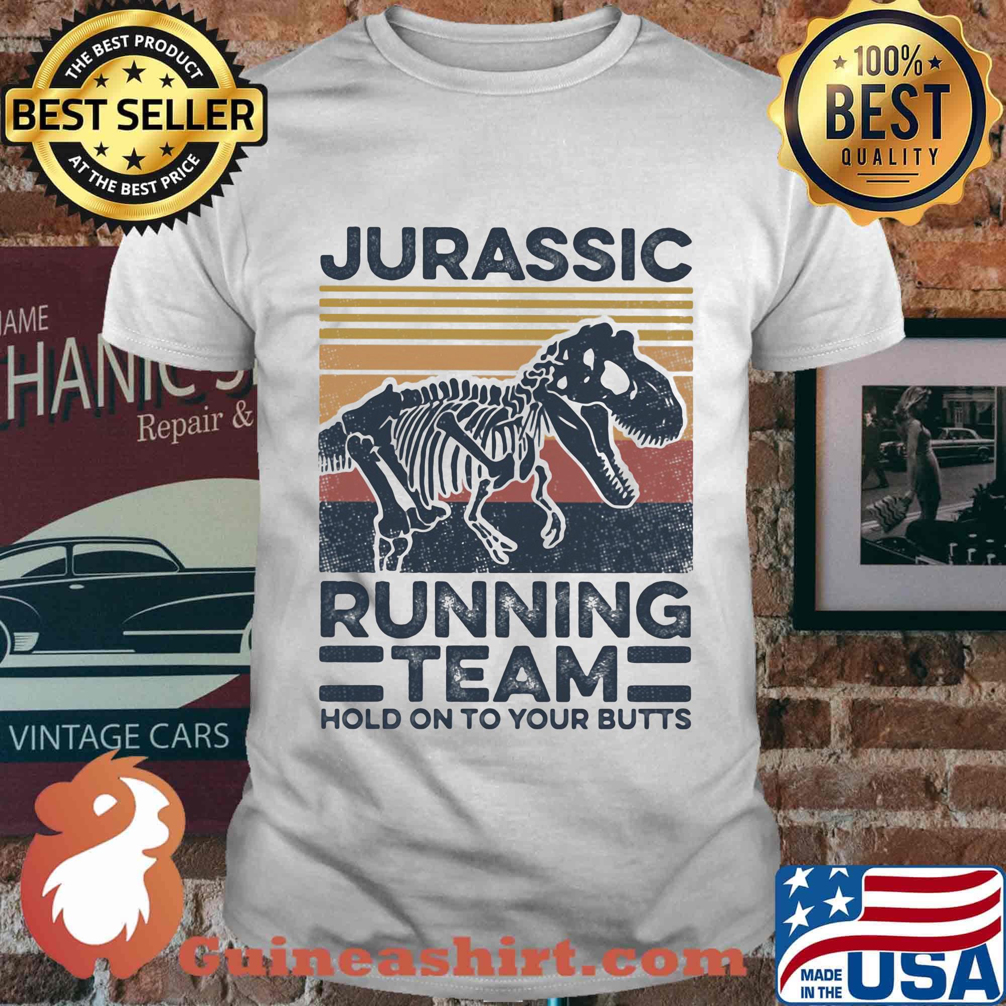 Jurassic Running Team Dinosaur Vintage Retro Shirt