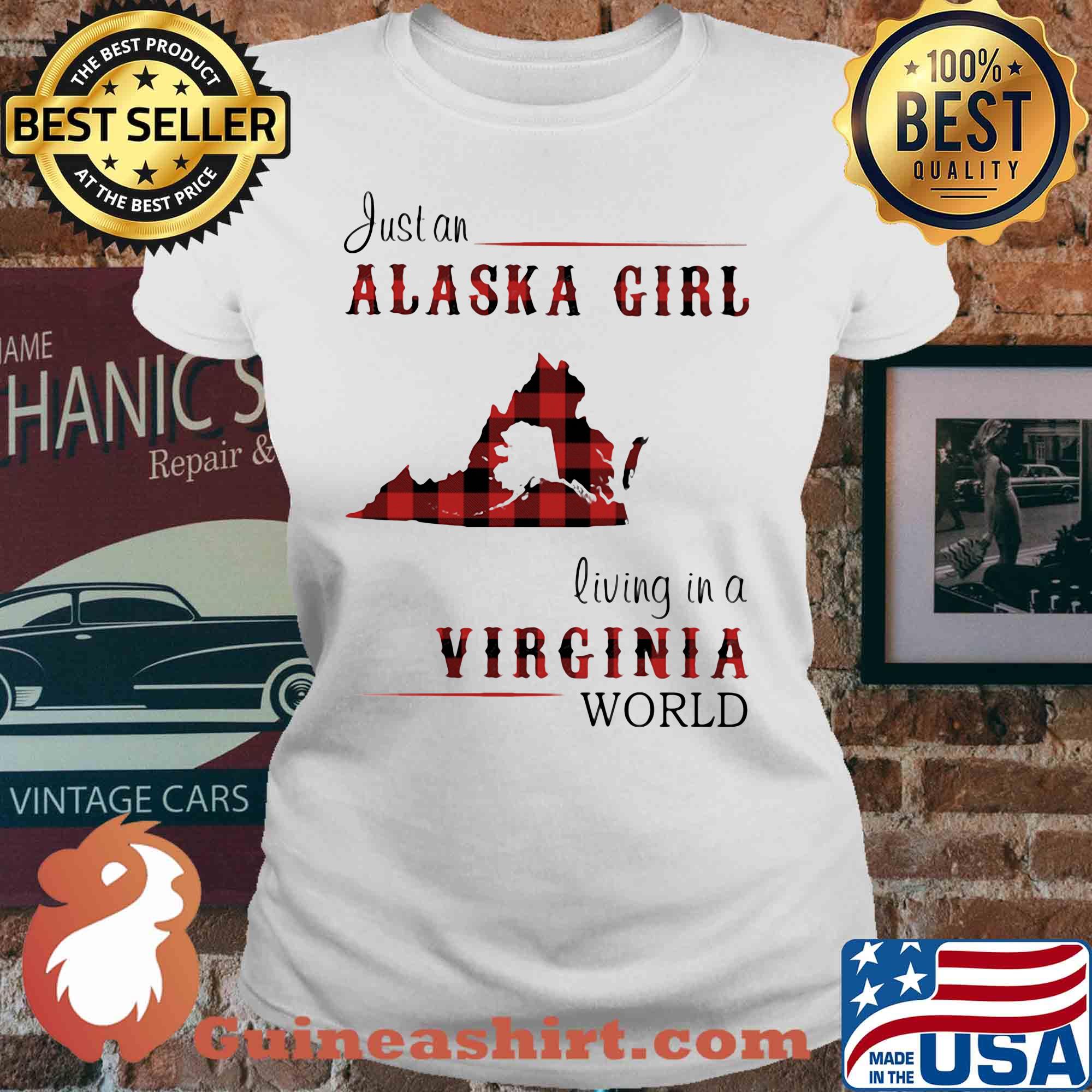 Just a alaska girl living in a virginia world s V-neck