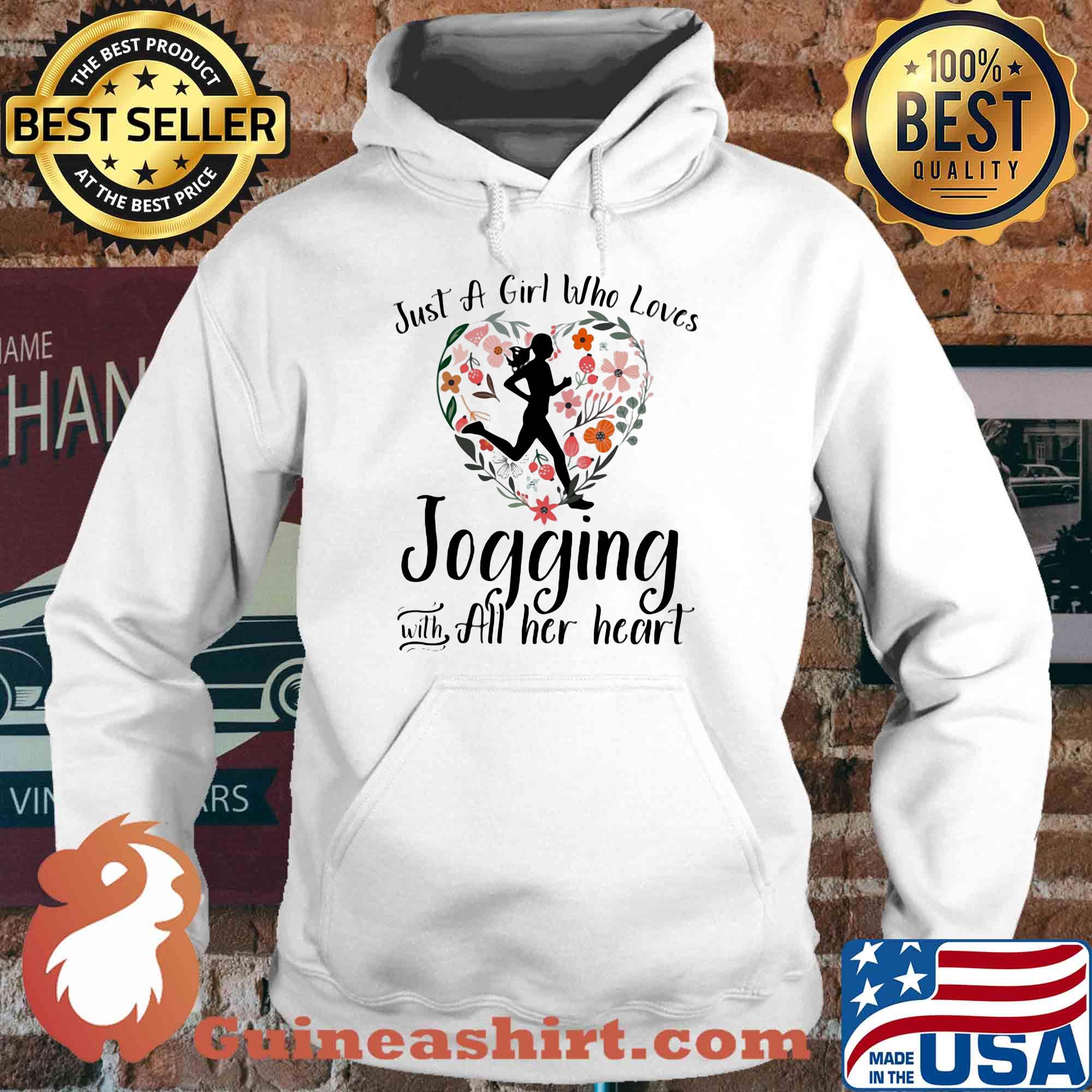 Just a girl who loves jogging with all her heart flowers s Hoodie